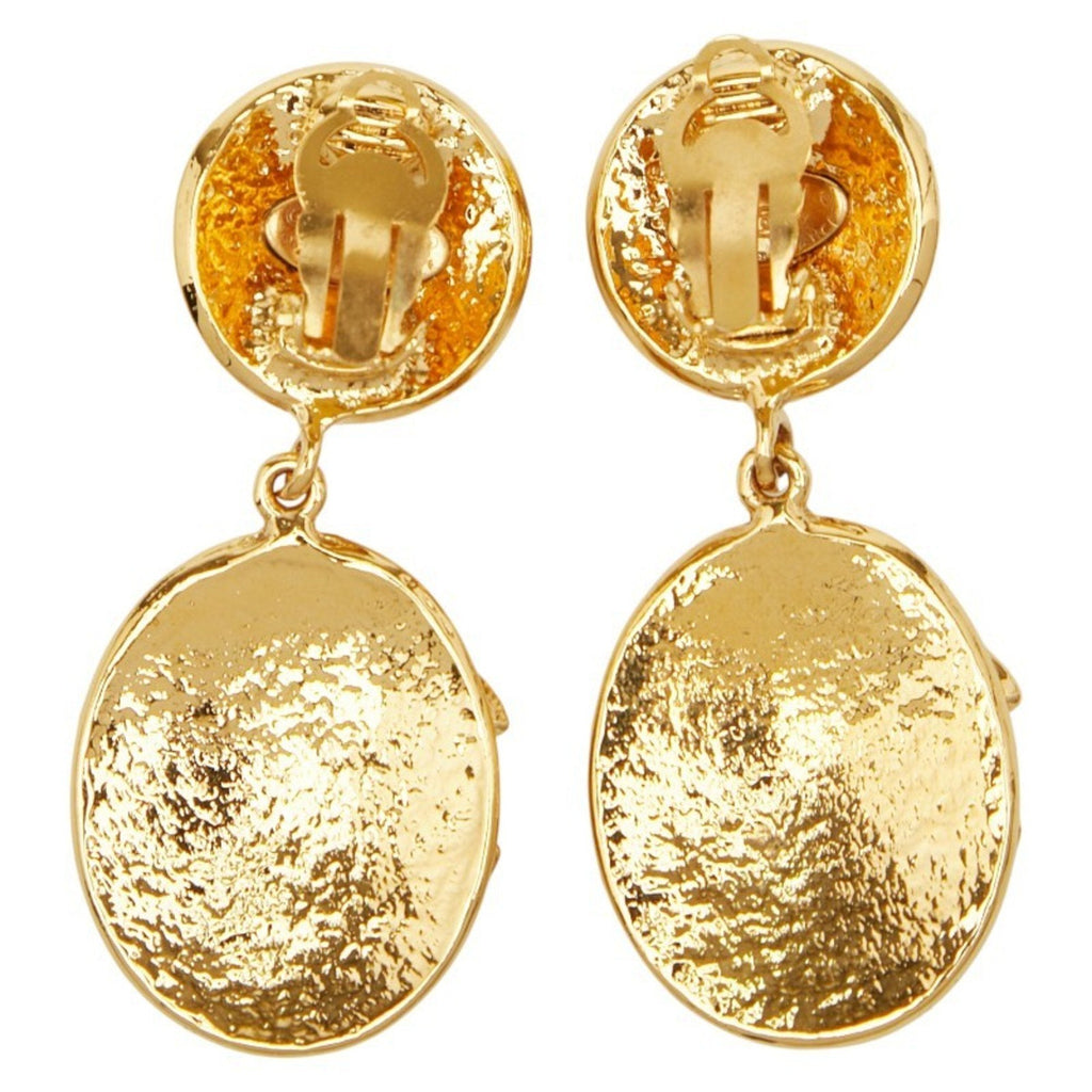 CC Logo Clip-On Earrings Metal Gold-Tone Metal