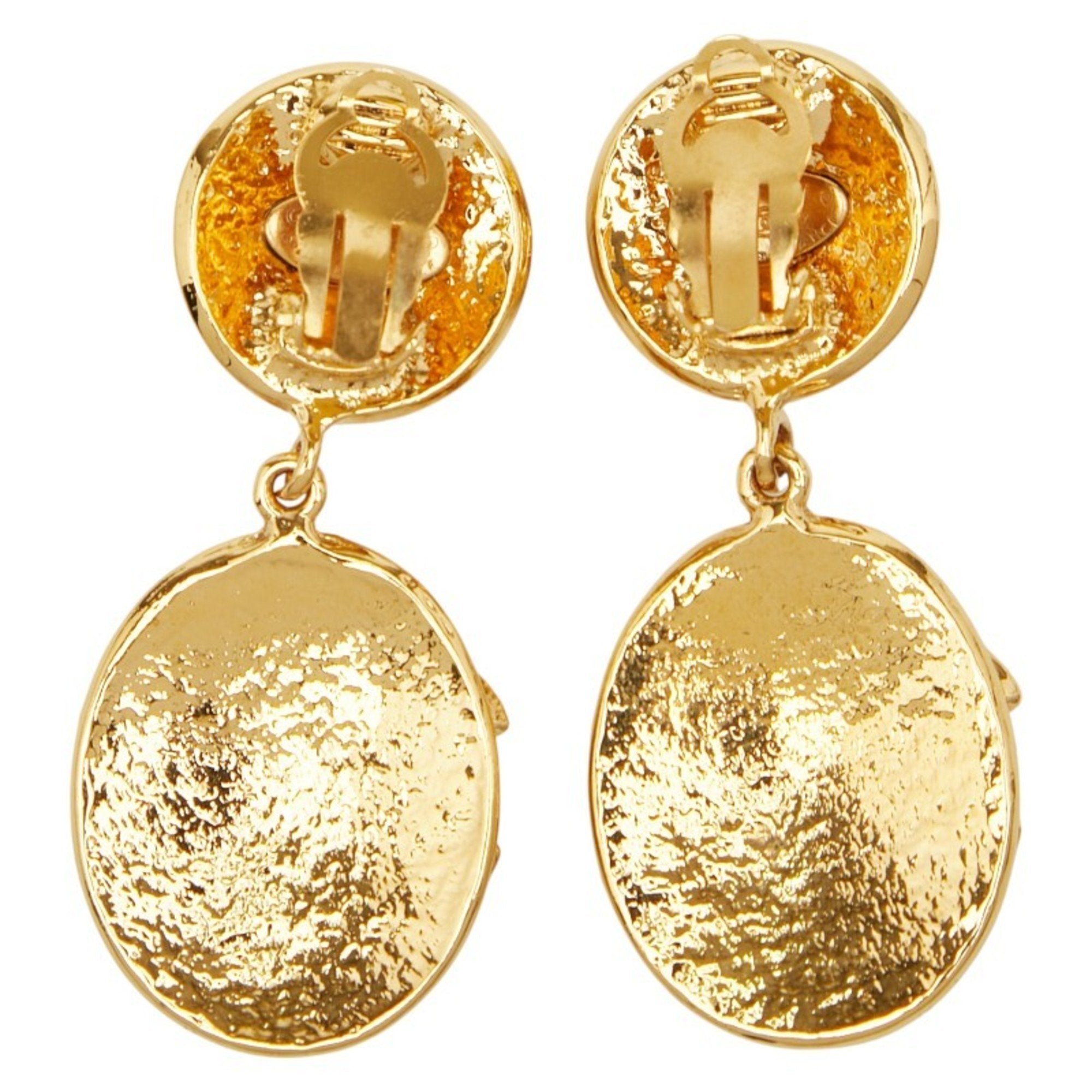 CC Logo Clip-On Earrings Metal Gold-Tone Metal