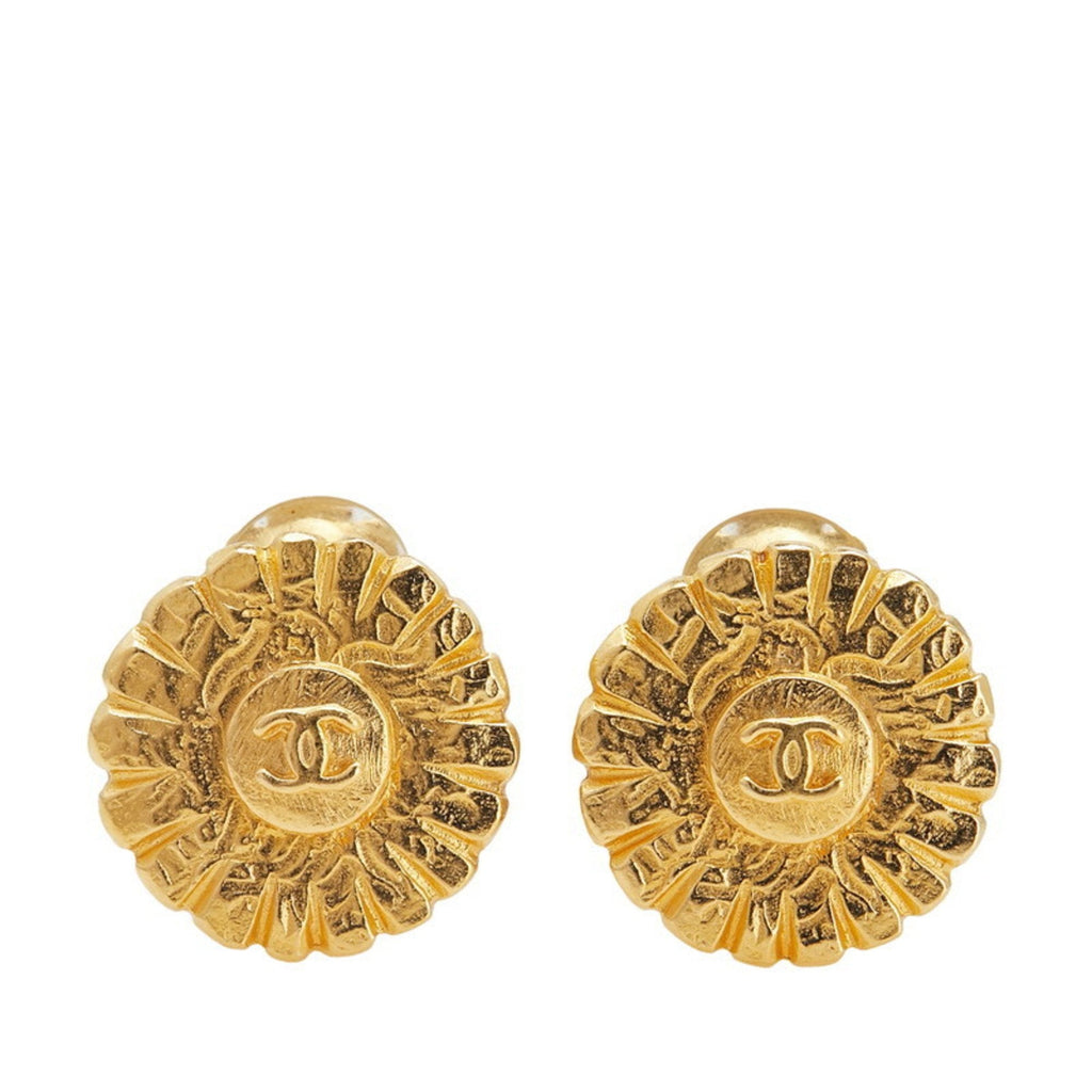 CC Logo Round Clip-On Earrings Metal
