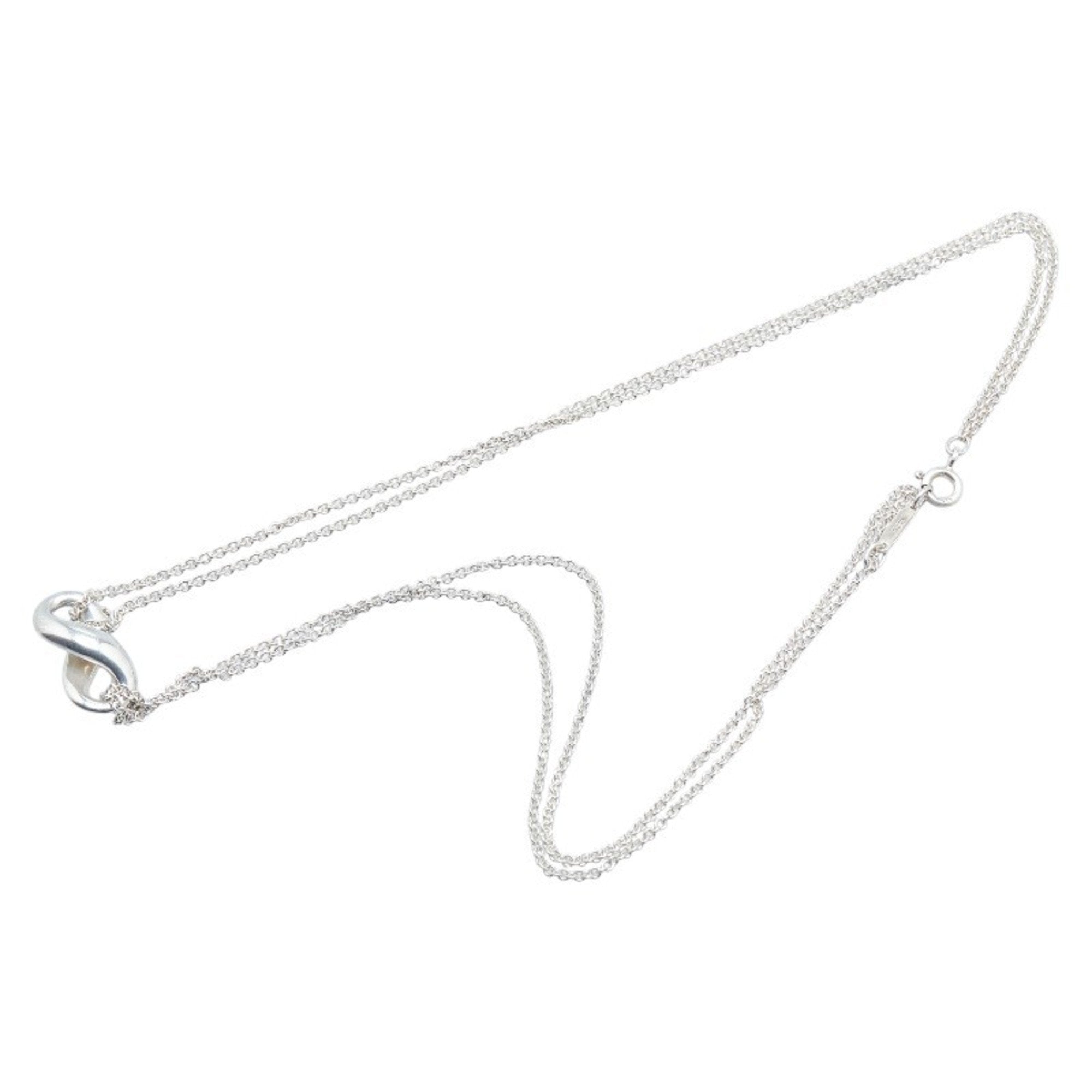 Figure Eight Pendant Necklace Sterling Silver Double Chain