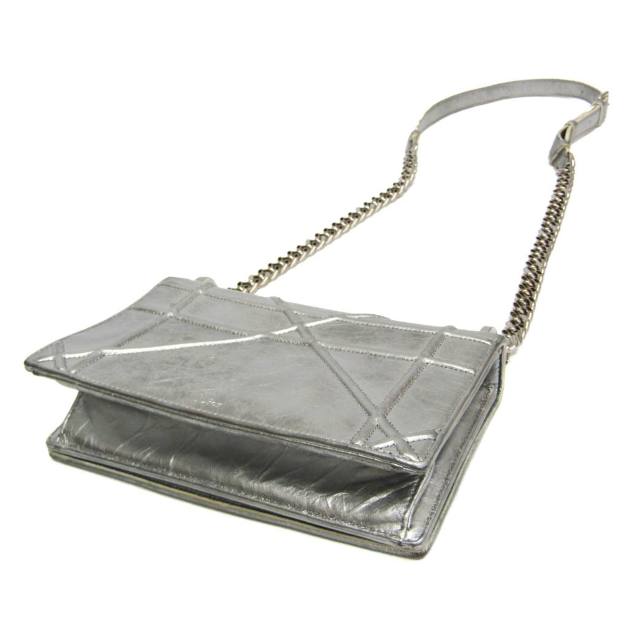 Diorama Clasp Flap Bag Crinkled Lambskin Medium