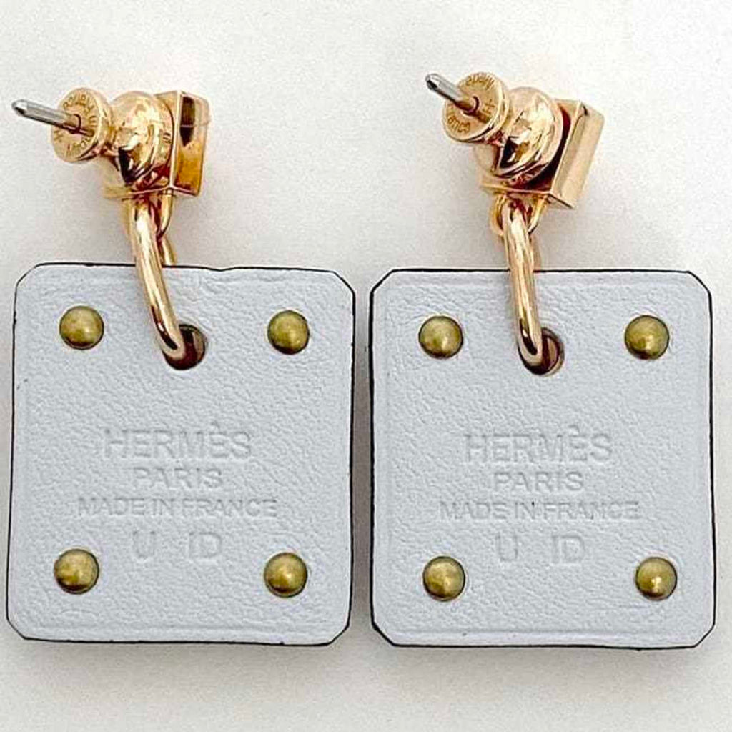 Earrings Gold and Leather and Swift Leather