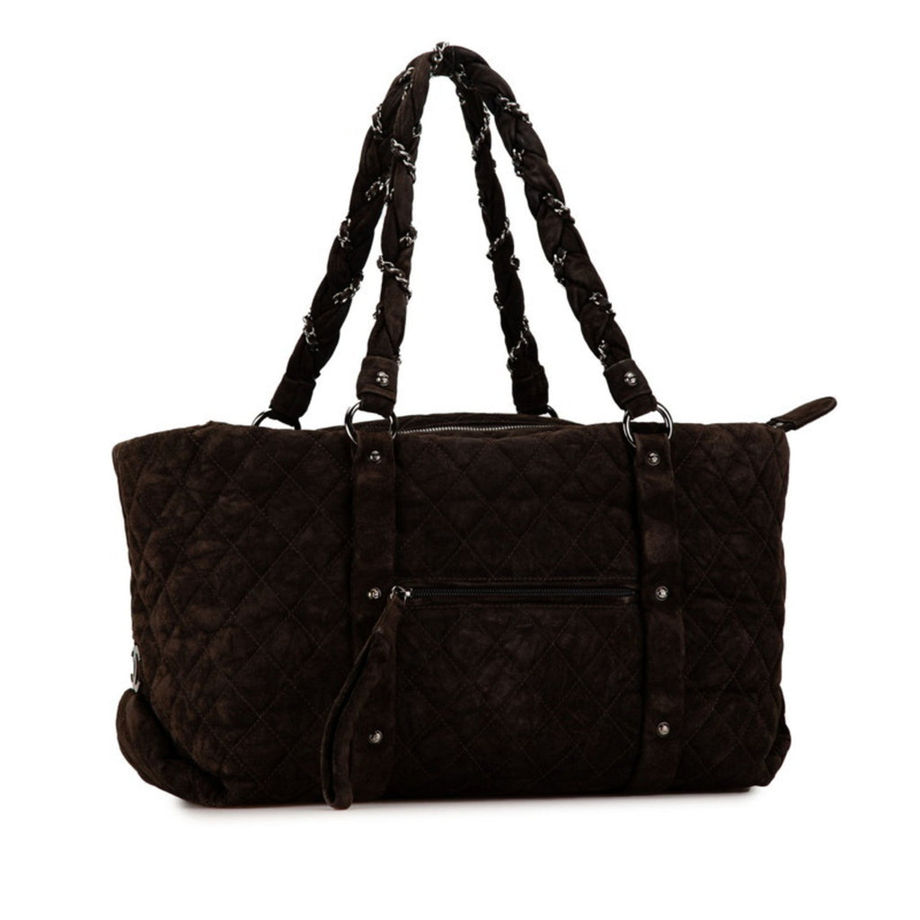 Lady Braid Shopping Tote Quilted Distressed Lambskin XL