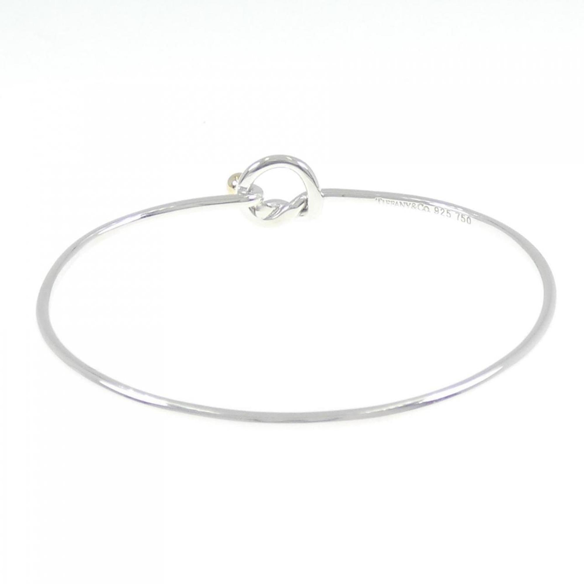 Flatwire Hook And Eye Heart Bracelet Sterling Silver and 18K Yellow Gold