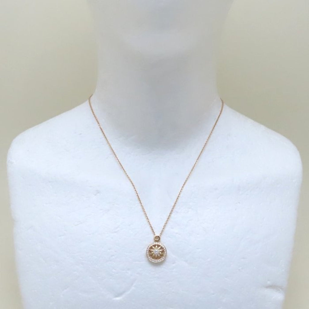 Pendant Necklace 18K Rose Gold with Diamond