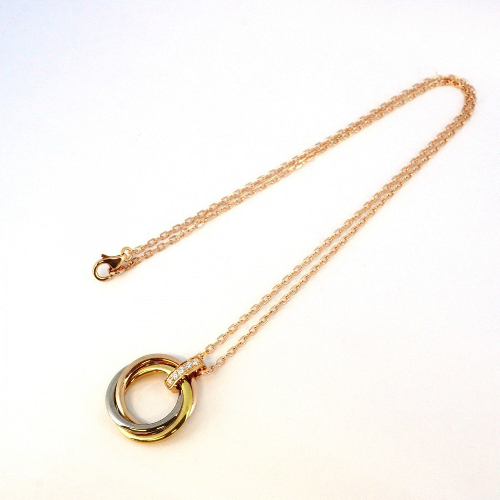 Trinity Pendant Necklace 18K Tricolor Gold