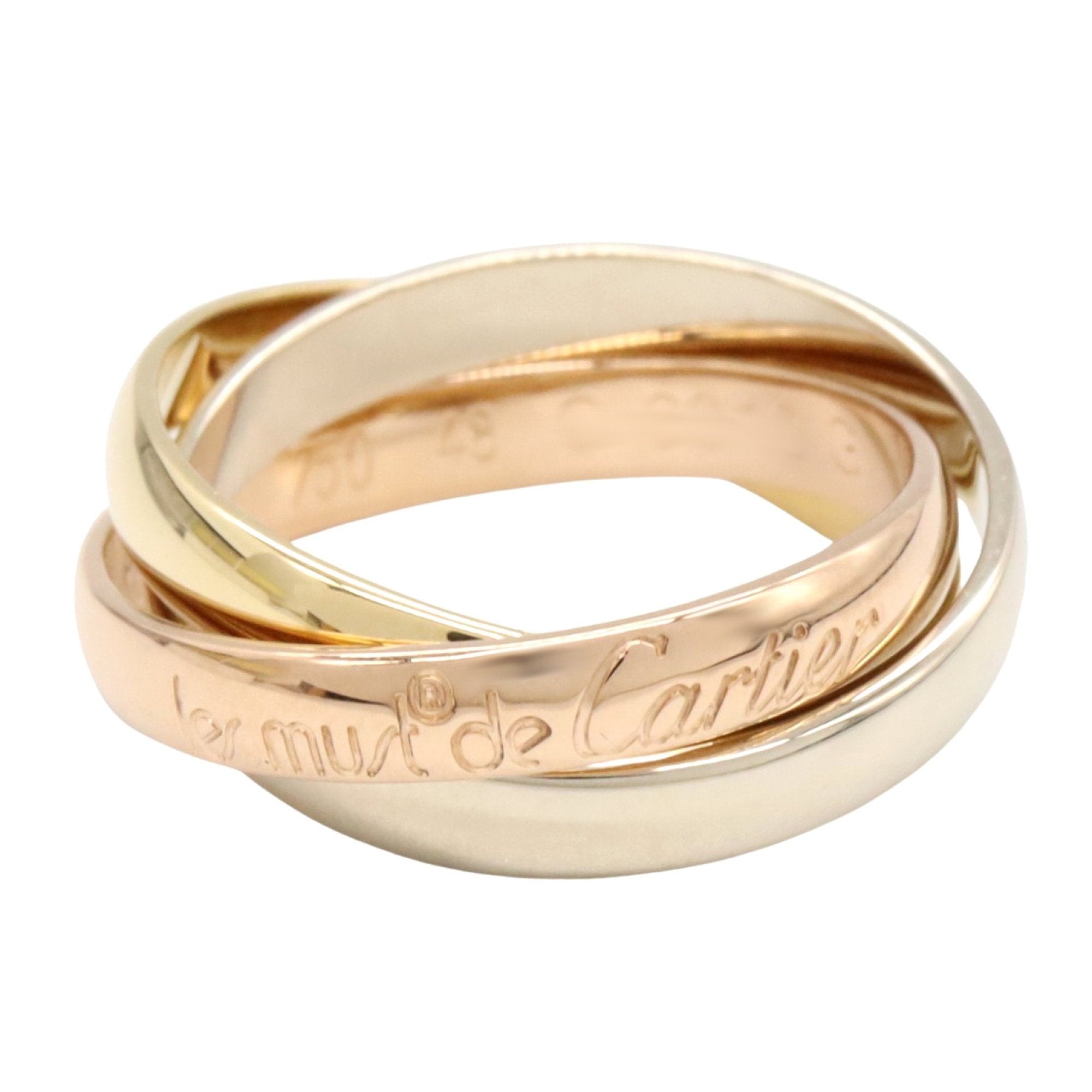 Vendome Louis Cartier Band Ring 18K Tricolor Gold