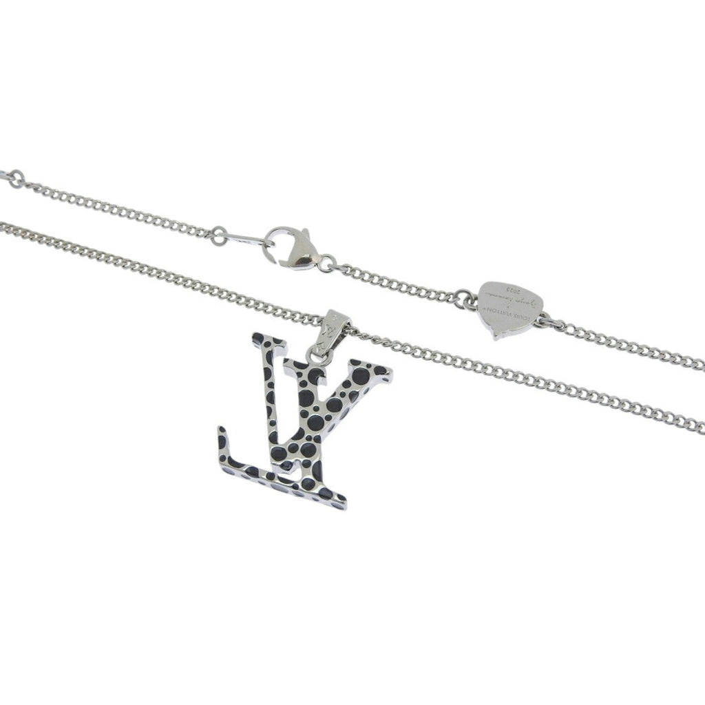 Pendant Necklace Metal Black and Silver