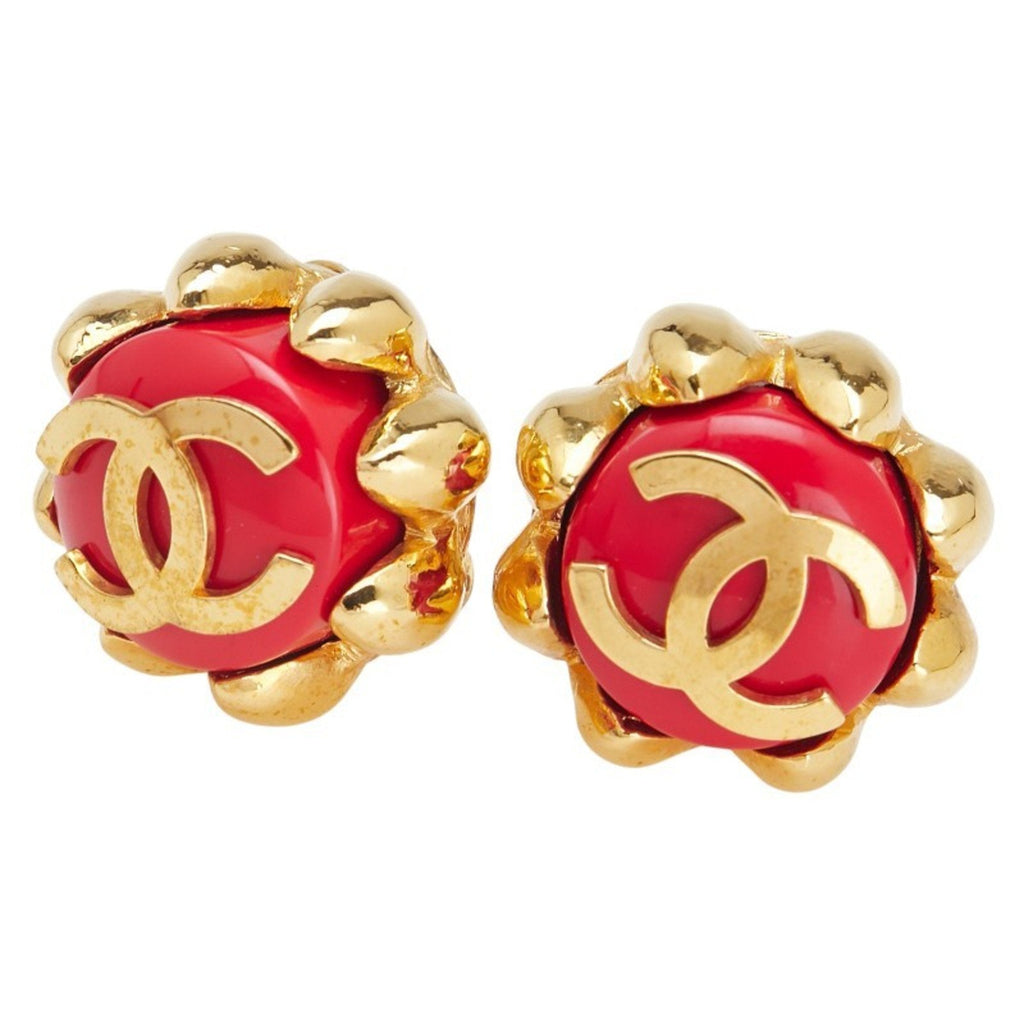CC Logo Clip-On Earrings Gold-Tone Metal Gold-Tone Metal