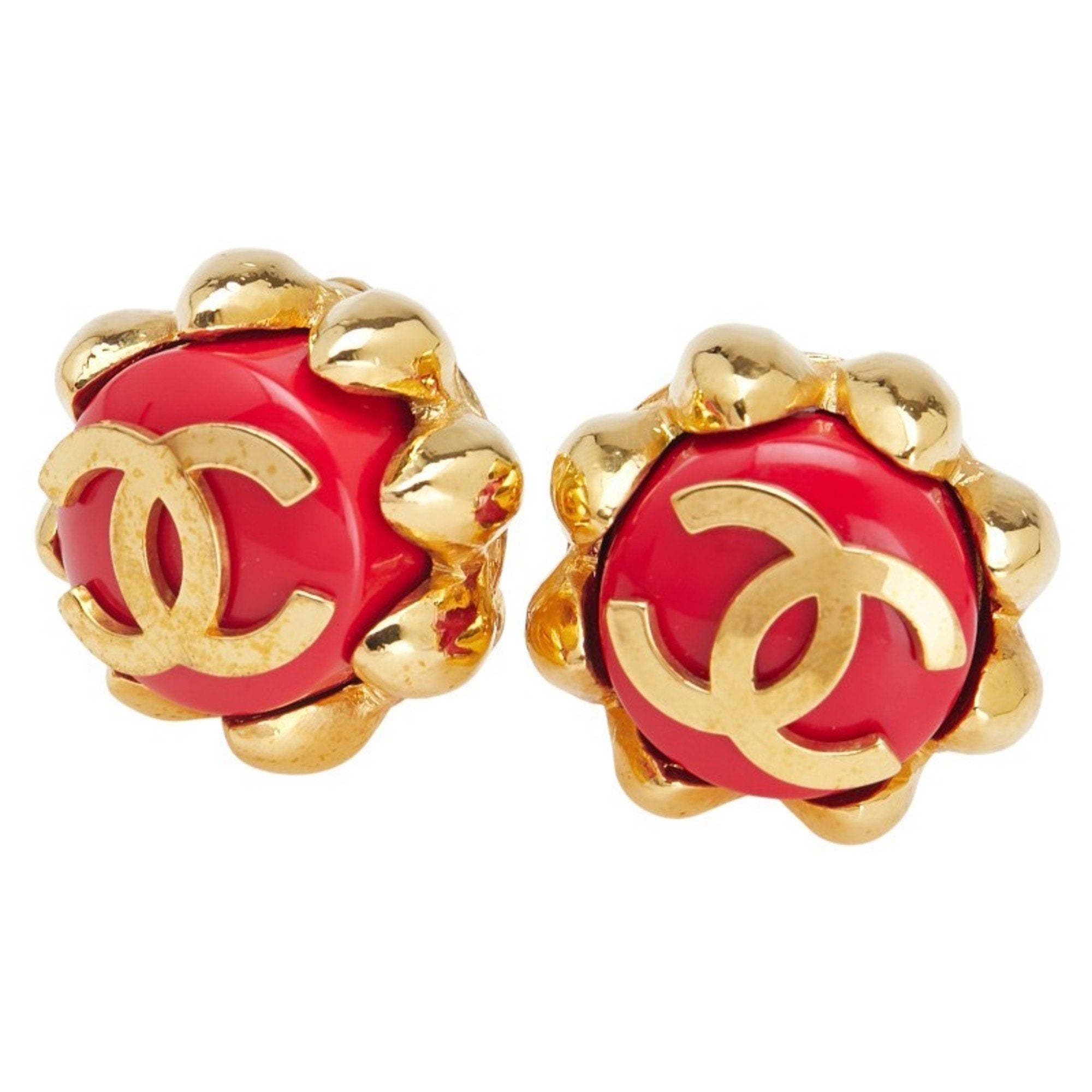CC Logo Clip-On Earrings Gold-Tone Metal Gold-Tone Metal