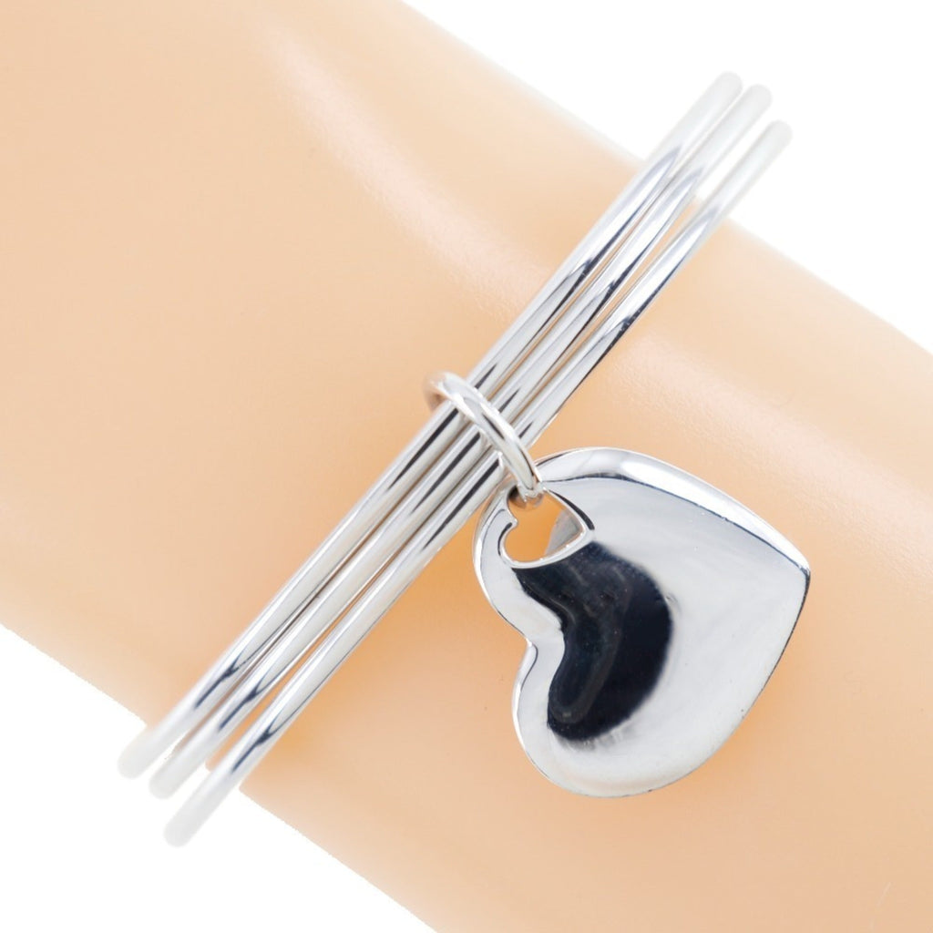 Double Heart Bracelet Sterling Silver