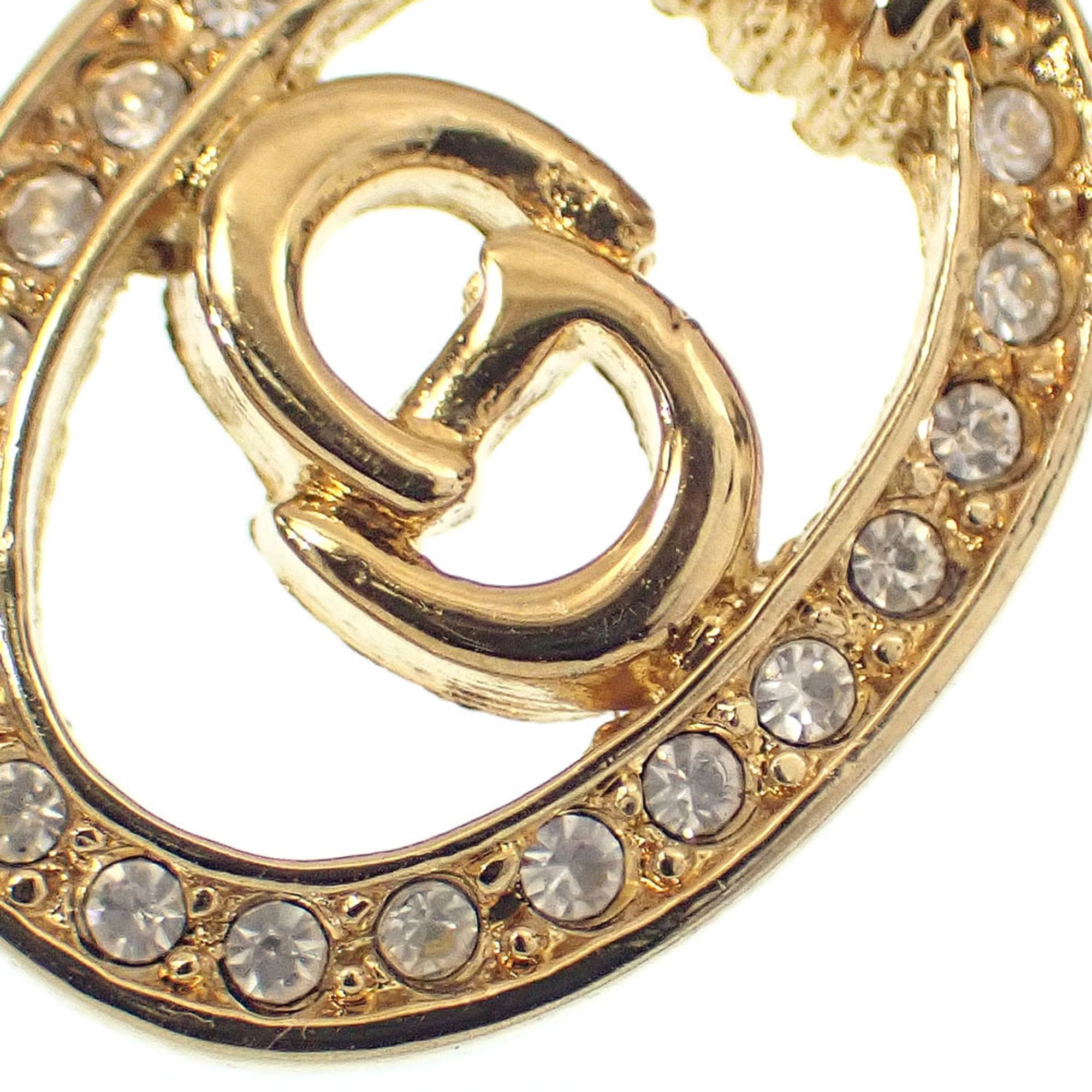 Pendant Necklace Gold with Rhinestone