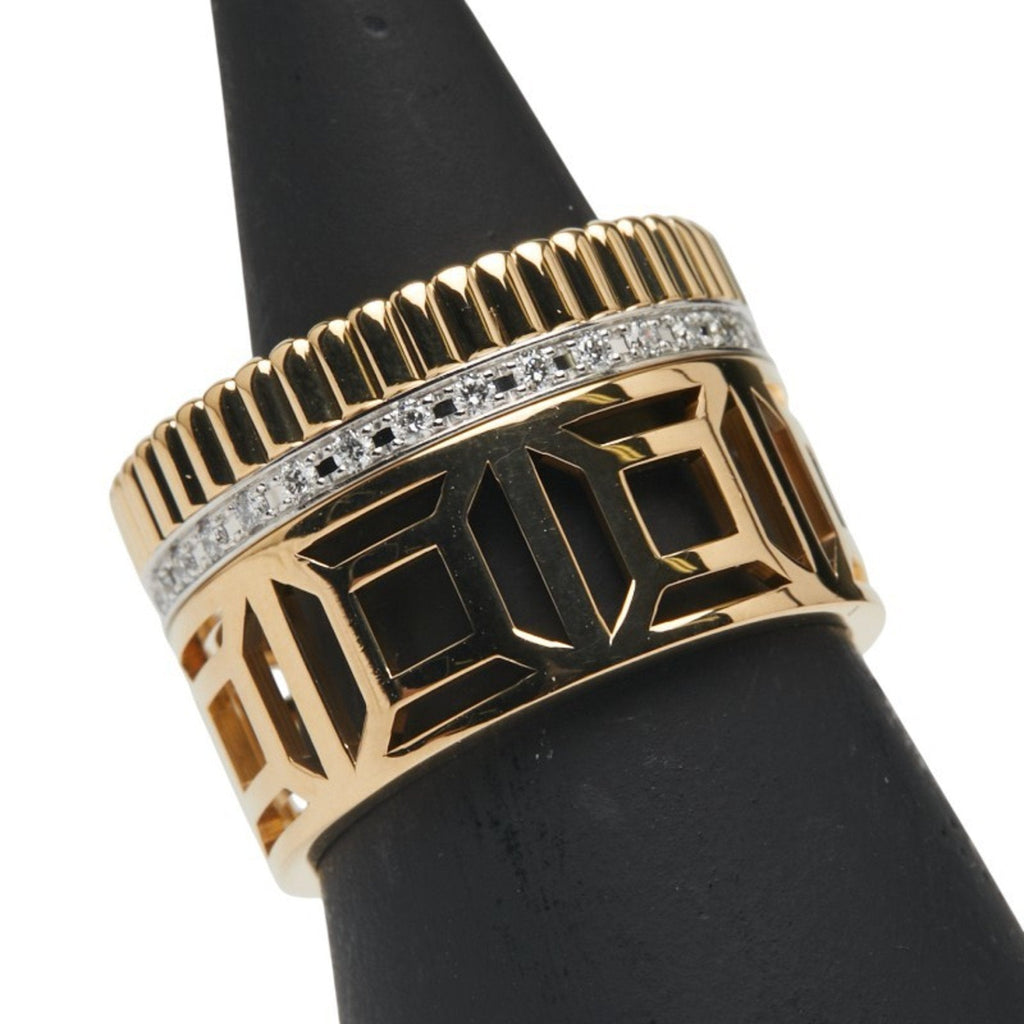 Band Ring 18K White Gold and 18K Yellow Gold with Diamond