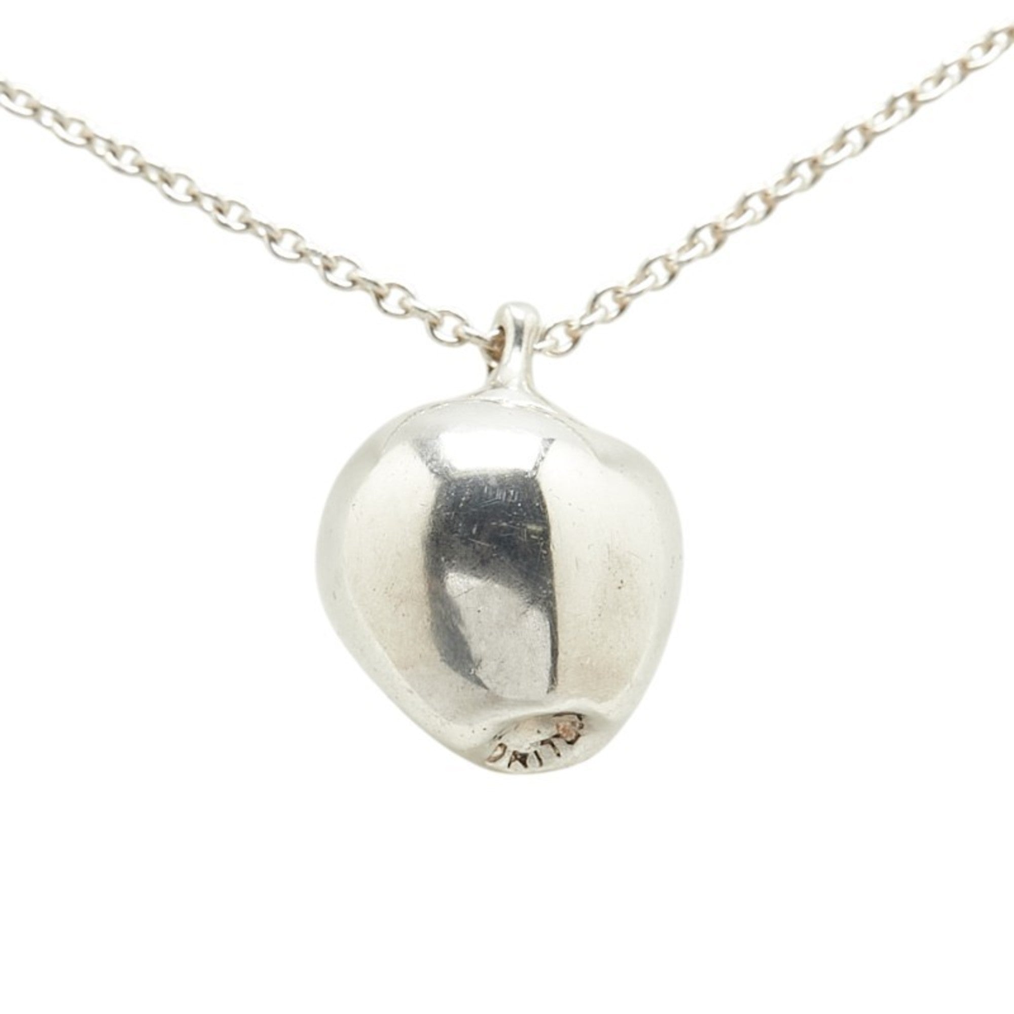 Apple Motif Pendant Necklace Sterling Silver