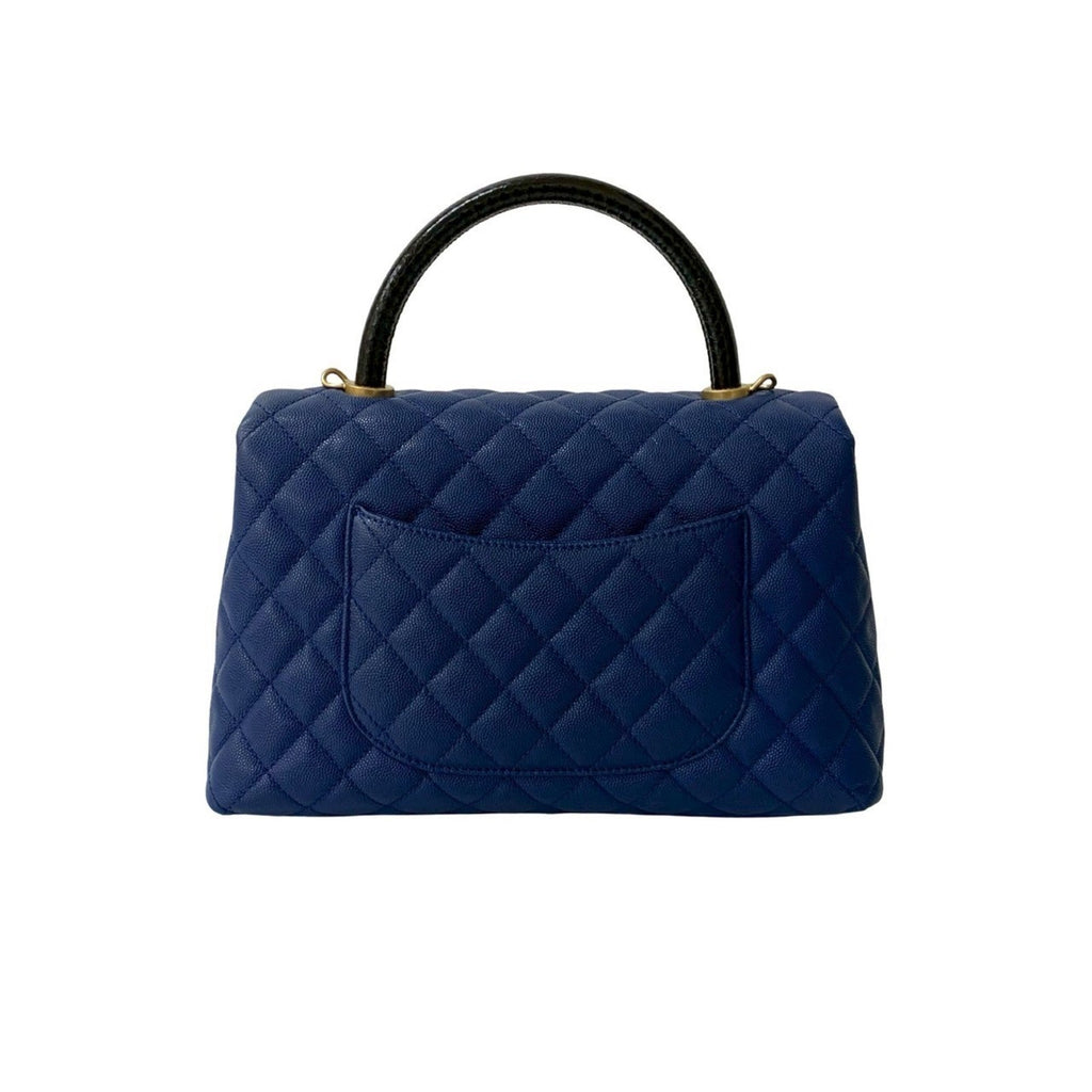Coco Top Handle Bag Quilted Caviar Small
