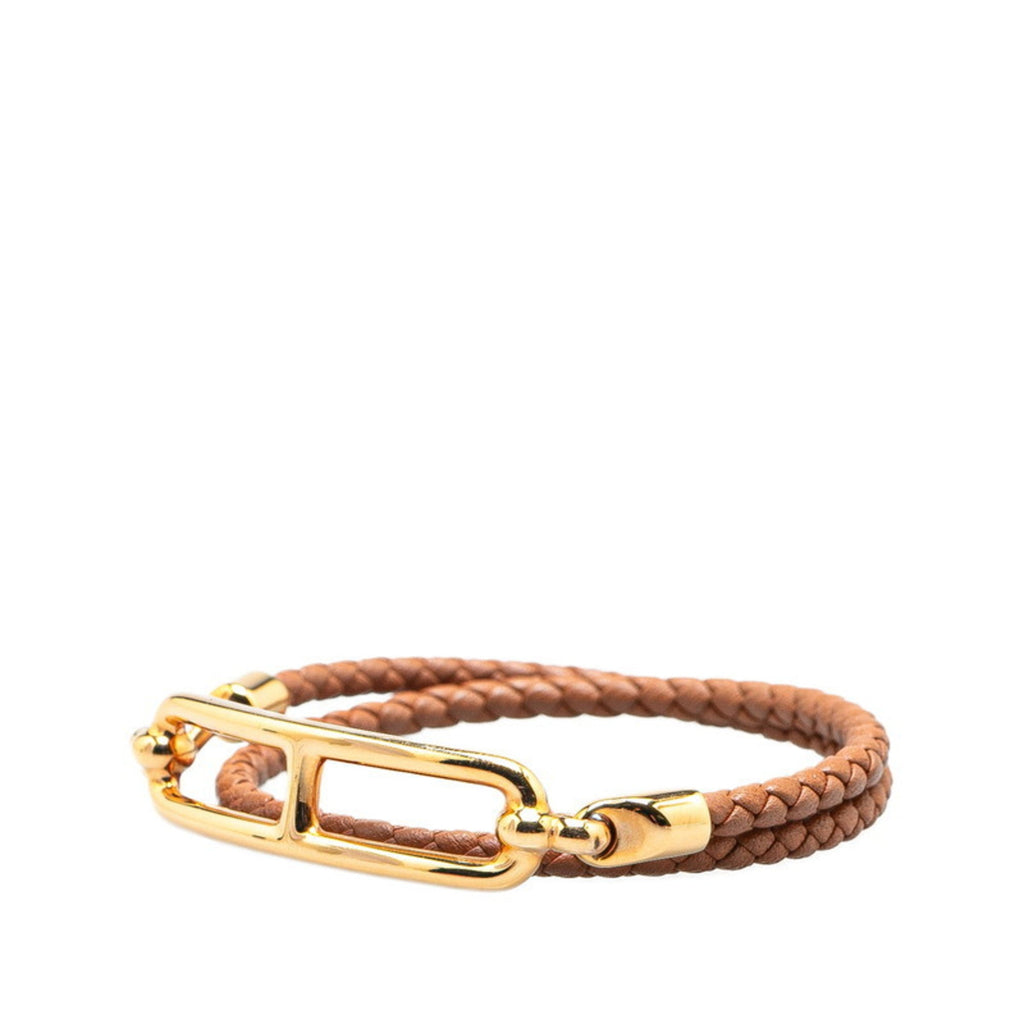 Lulis Double Tour Bracelet Gold and Leather