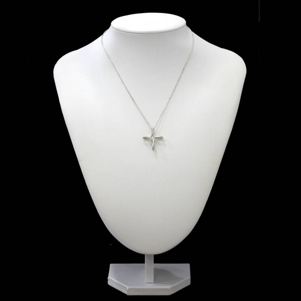 Open Cross Pendant Necklace Sterling Silver