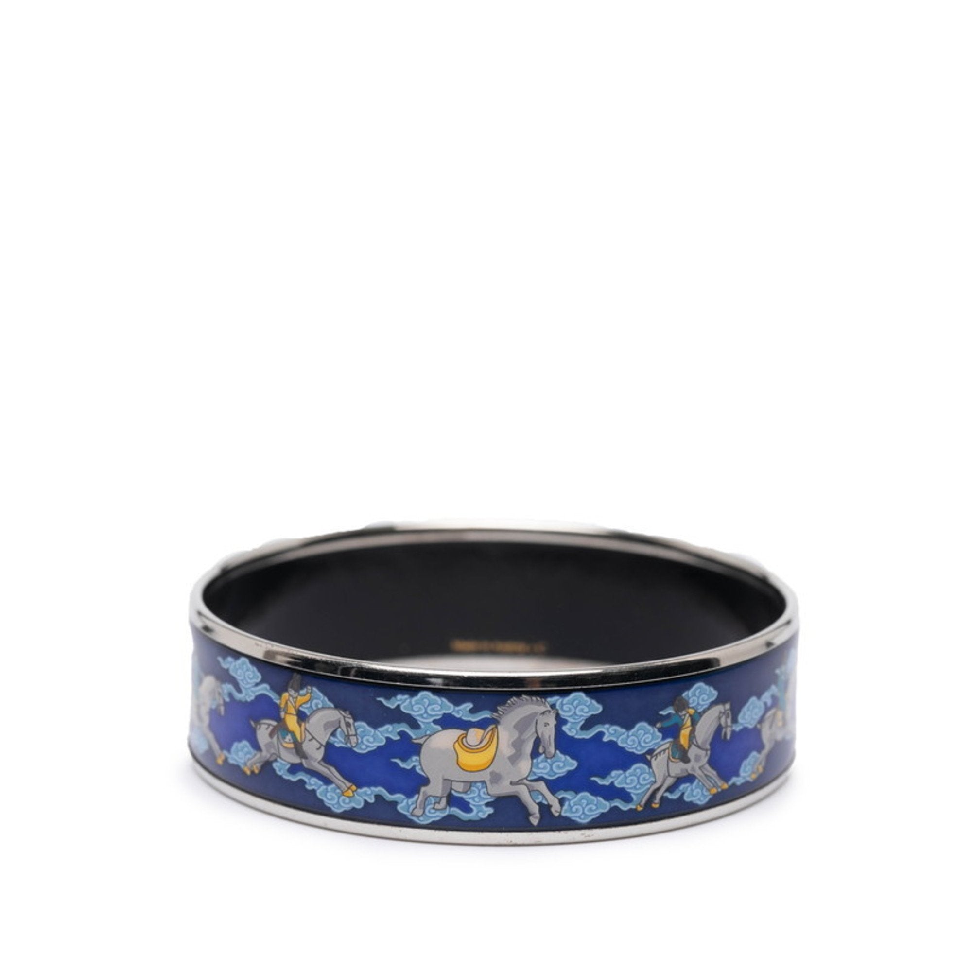 Bangle Metal Silver and Blue and Multi-Color Bracelet
