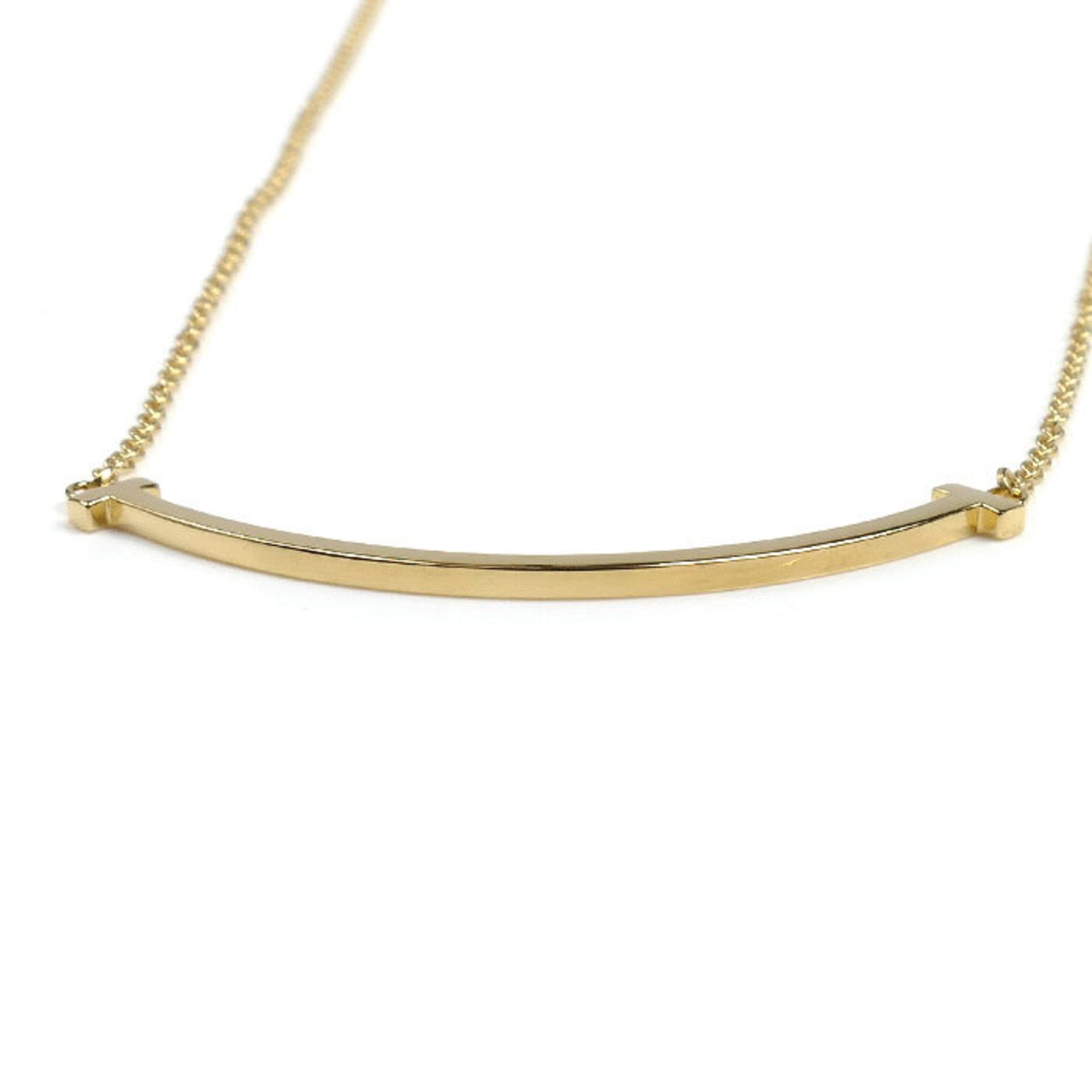T Smile Pendant Necklace 18K Yellow Gold