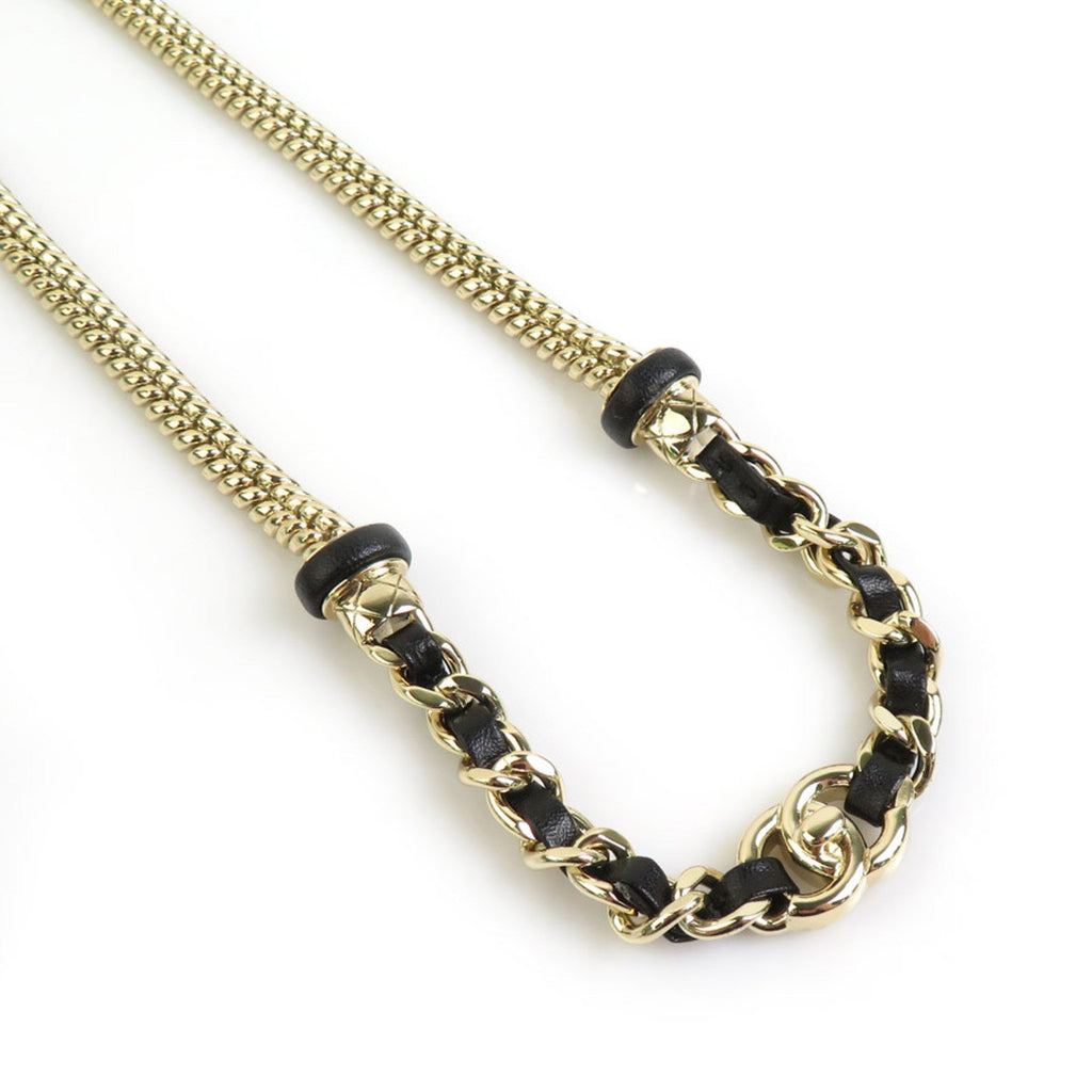 CC Logo Pendant Necklace Gold-Tone Metal