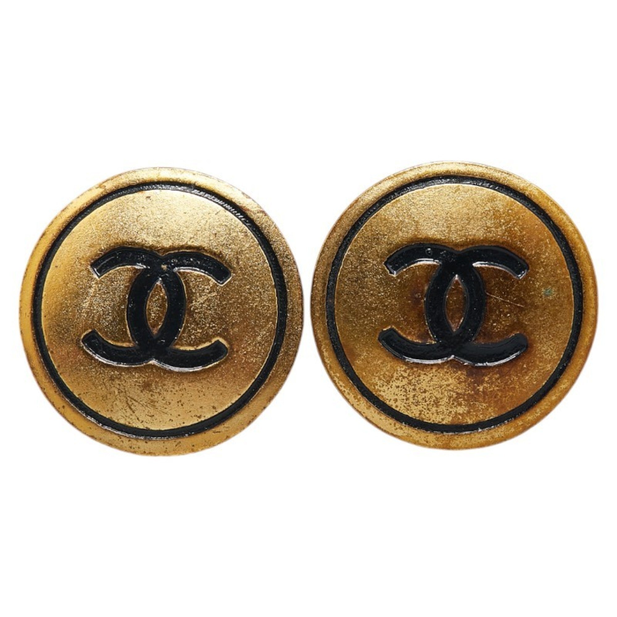CC Logo Clip-On Earrings Metal Gold-Tone Metal