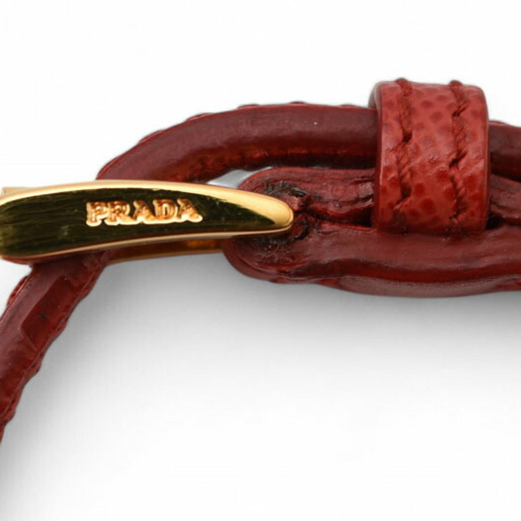 Saffiano Heart Charm Bracelet Leather Fuoco Red