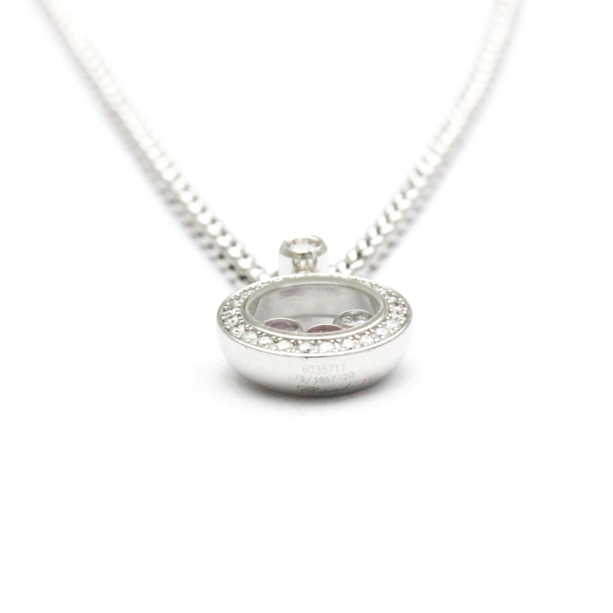 Happy Diamonds Pendant Necklace 18K White Gold With Diamond Ruby and Sapphire