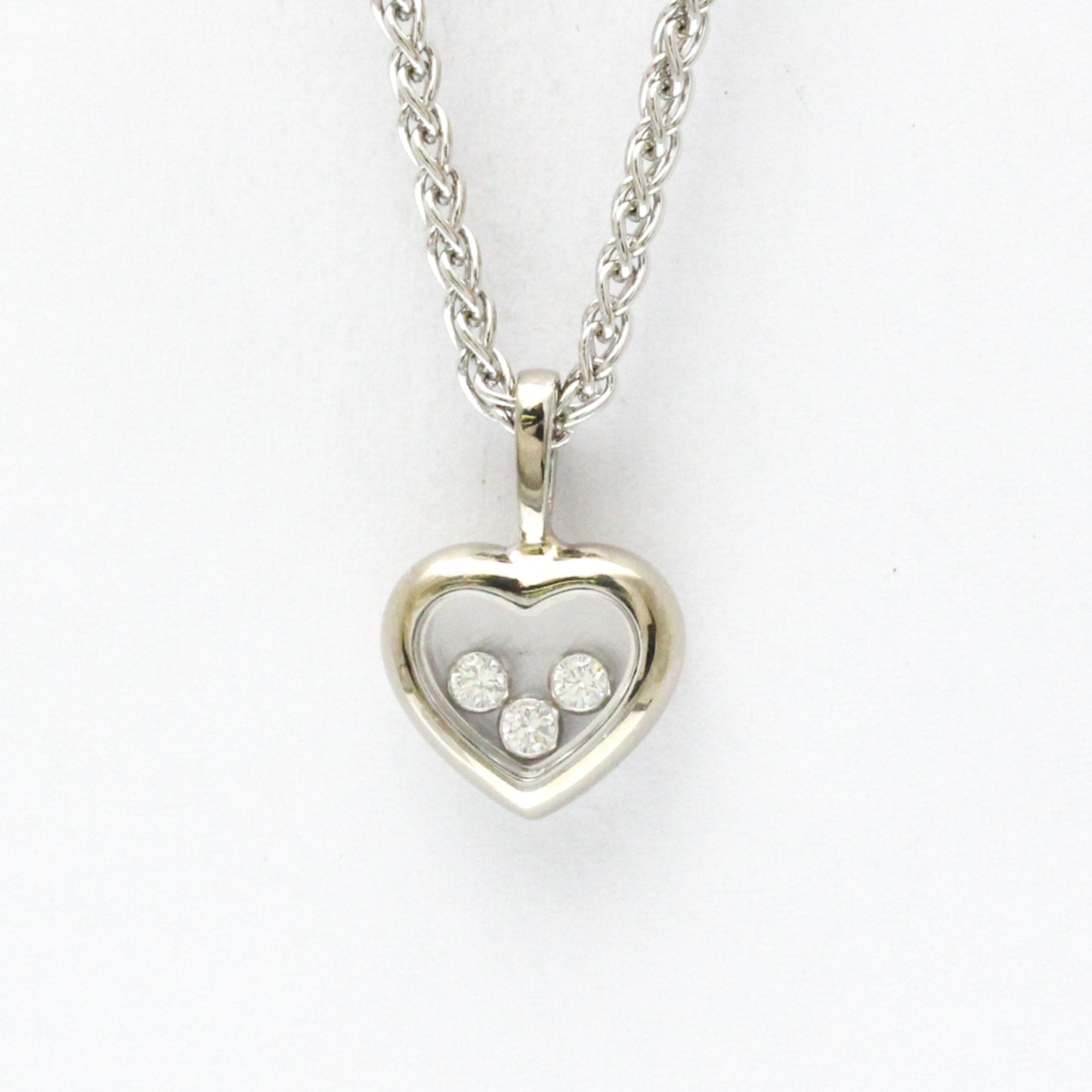 Heart Pendant Necklace 18K White Gold with Diamond