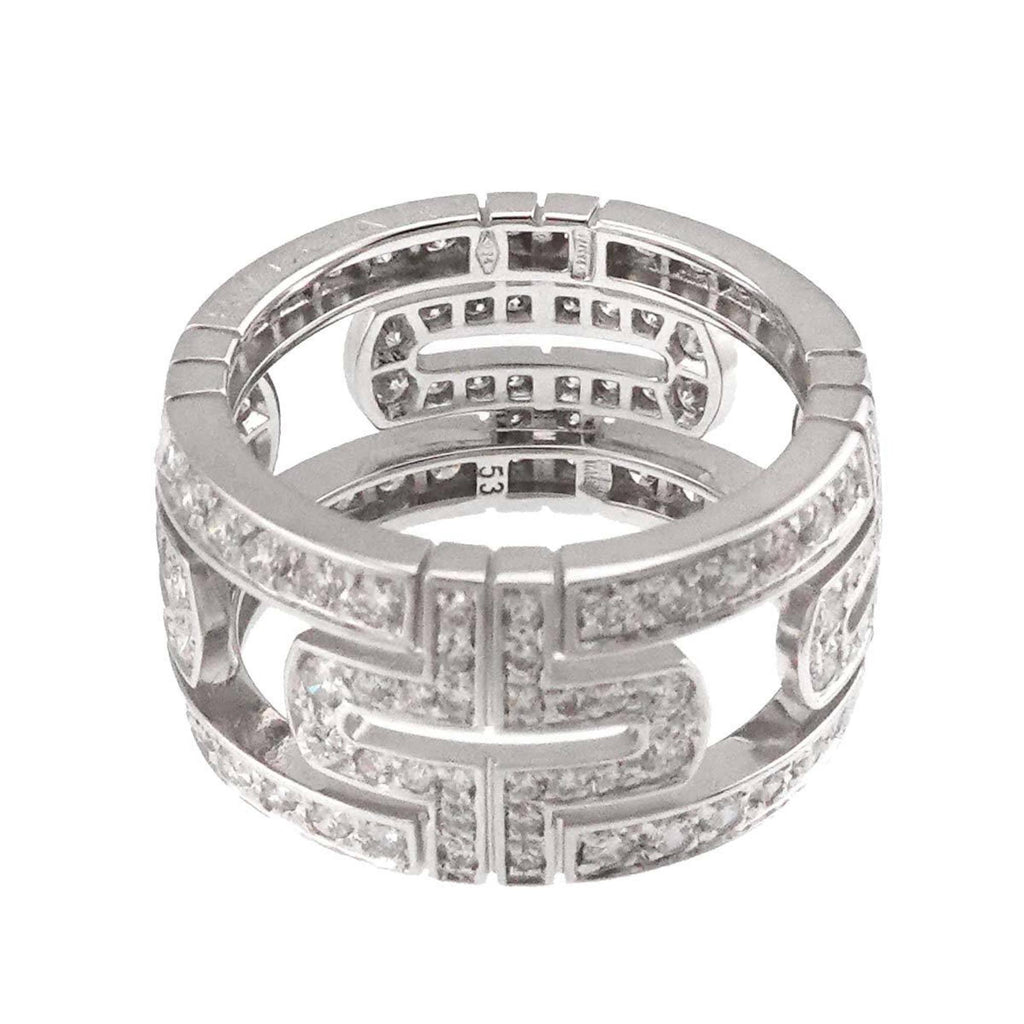 One Band Ring 18K White Gold With Pavé Diamonds