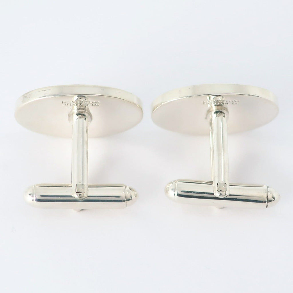 Oval Cufflinks Sterling Silver and 18K Yellow Gold Bracelet