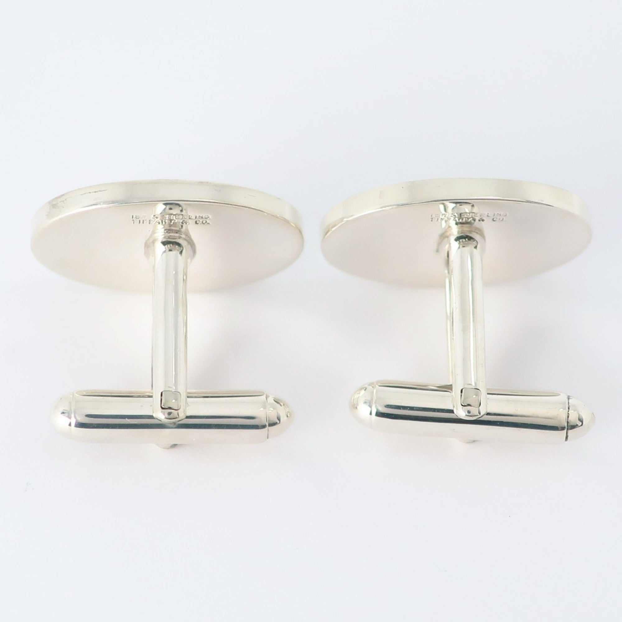Oval Cufflinks Sterling Silver and 18K Yellow Gold Bracelet