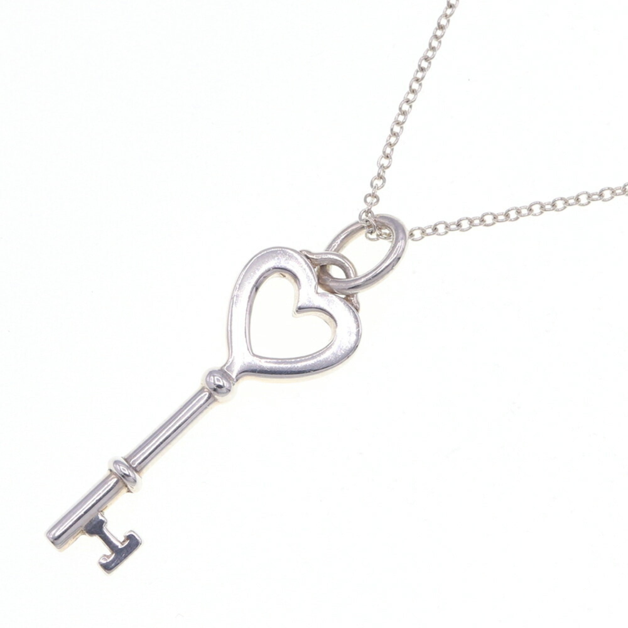 Heart Key Pendant Necklace Sterling Silver
