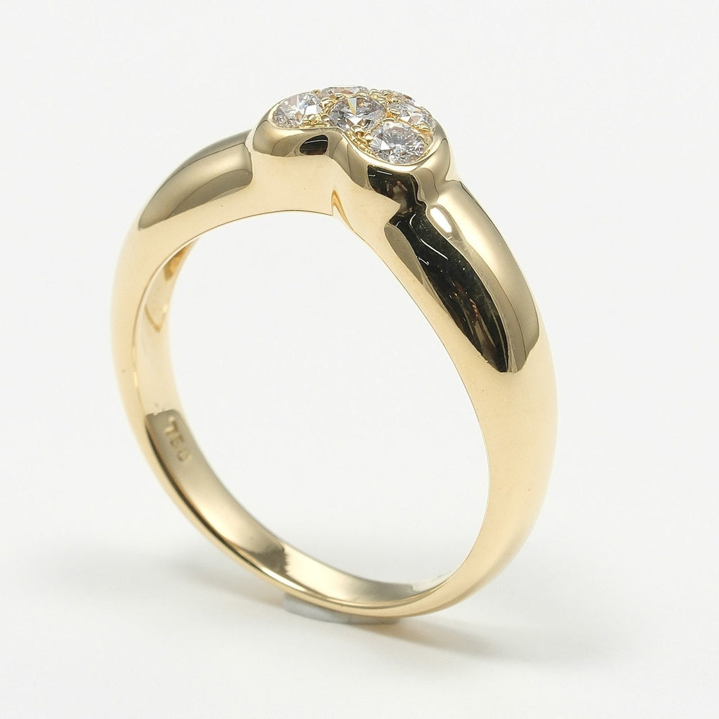 Pave Heart Ring 18K Yellow Gold with Diamond