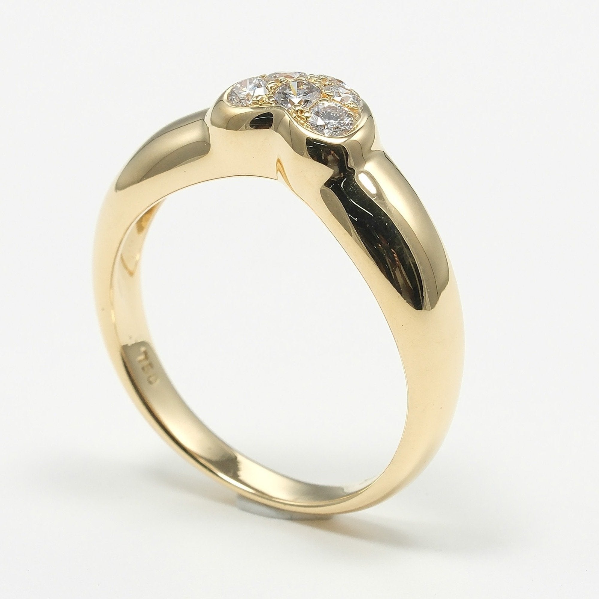 Pave Heart Ring 18K Yellow Gold with Diamond