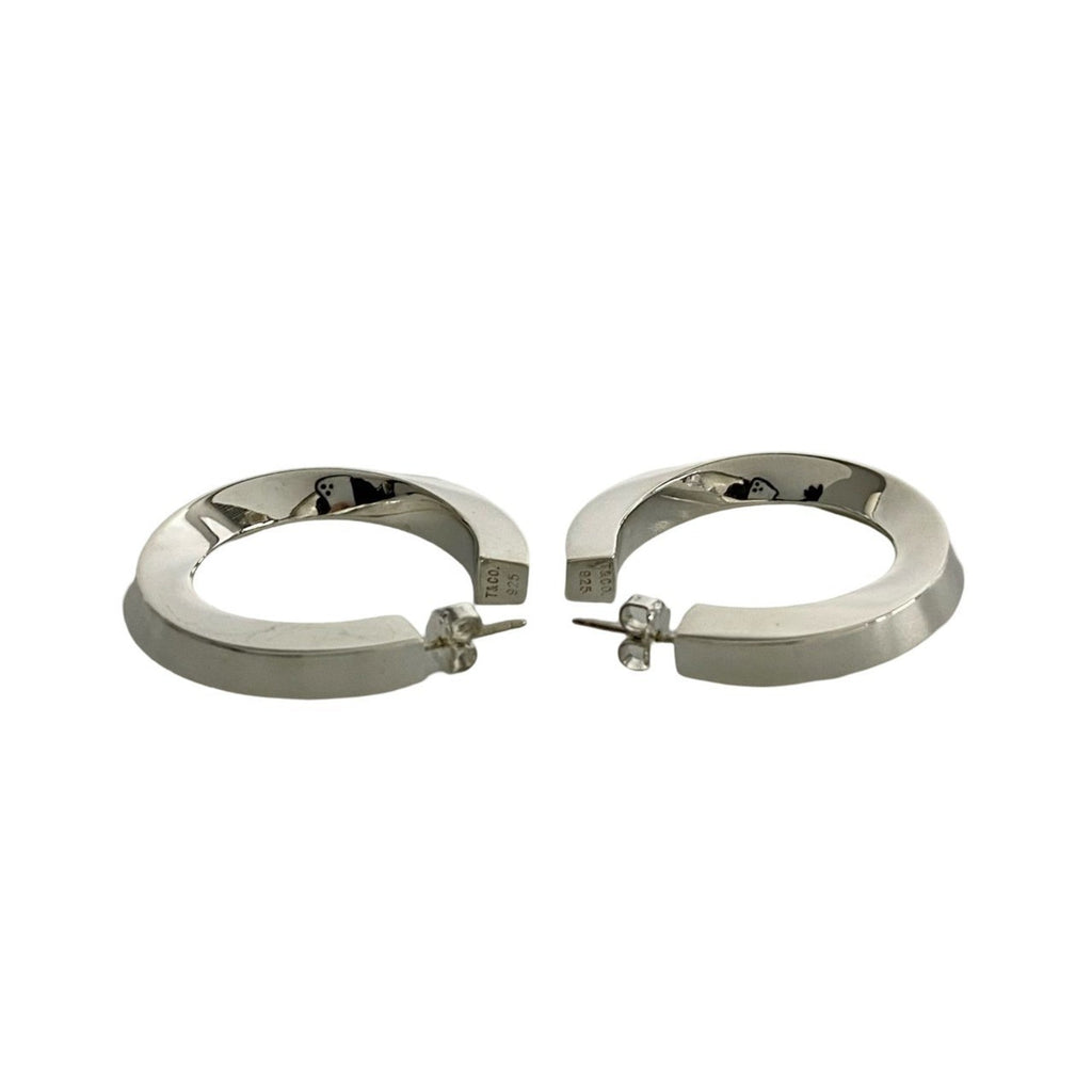 Earrings Logo Hoop Sterling Silver