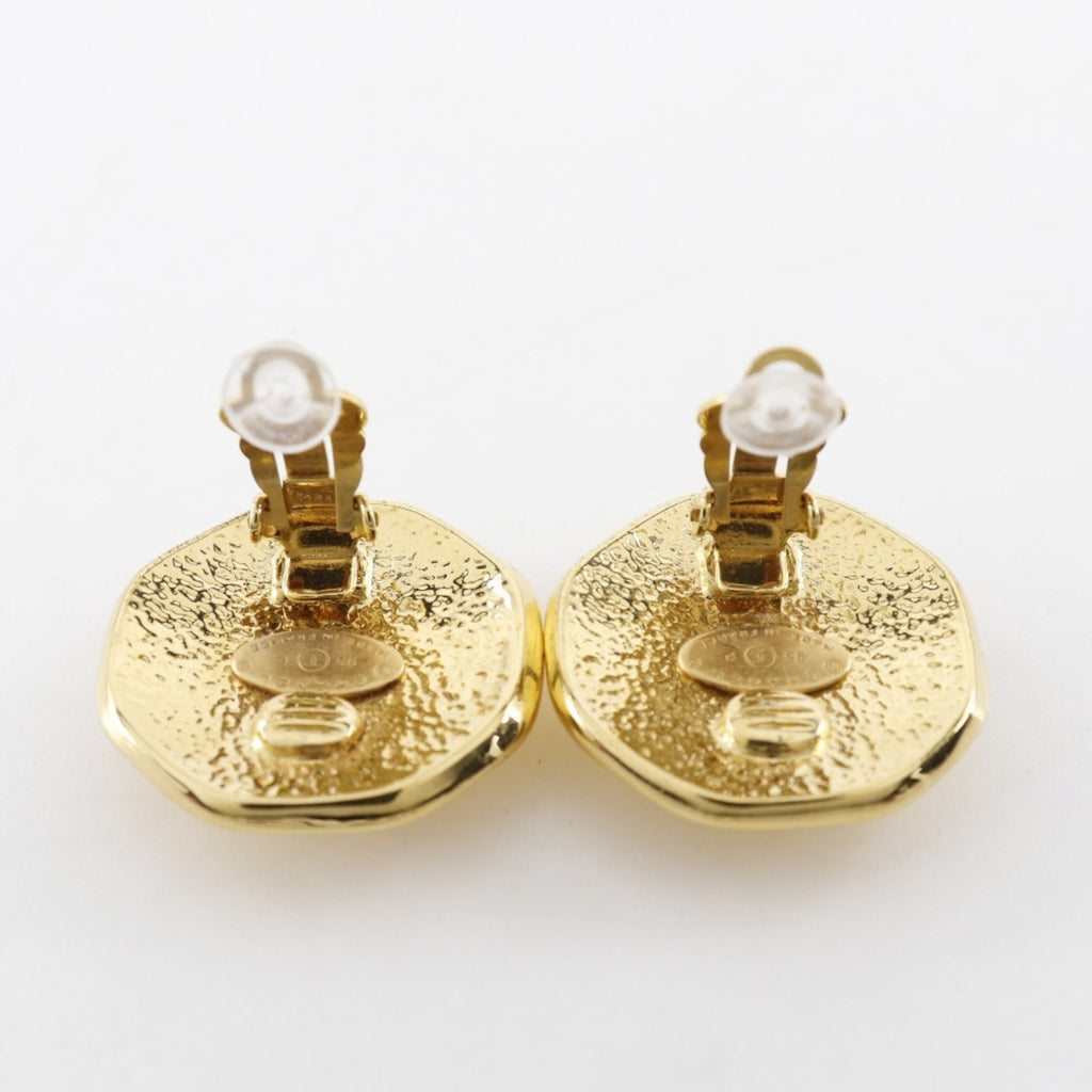 CC Logo Clip-On Earrings Metal Gold-Tone Metal