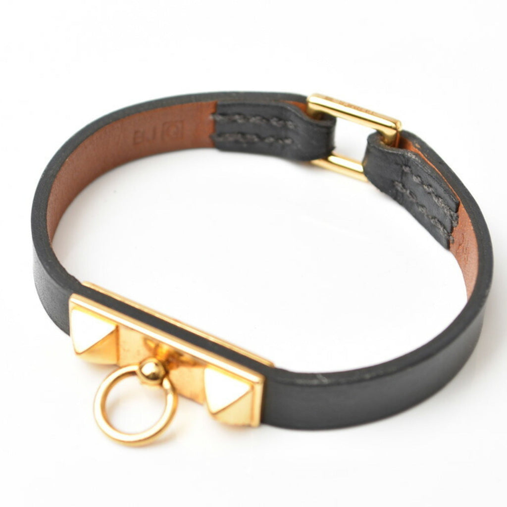 Micro Rival Bangle Bracelet Leather Black