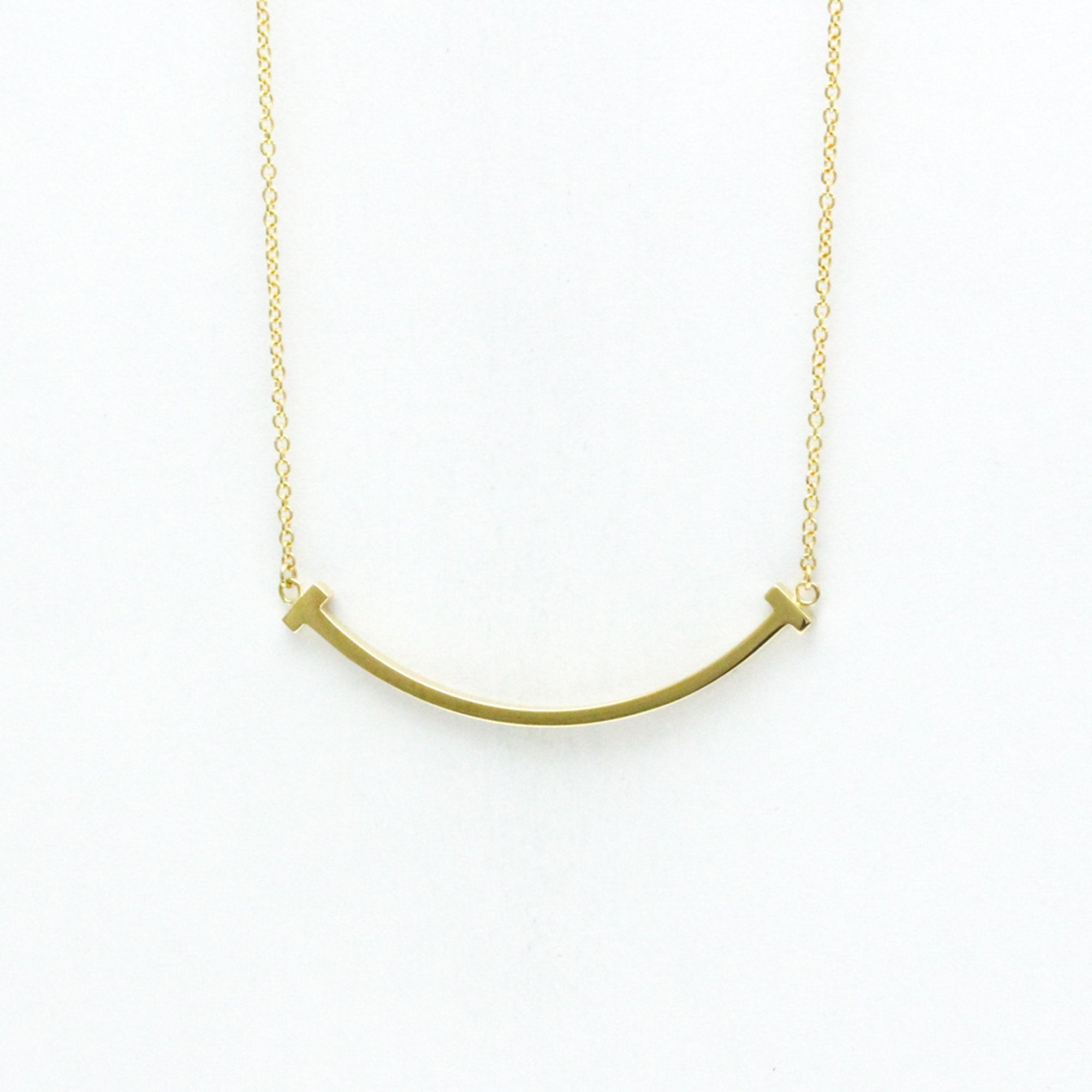 T Smile Pendant Necklace 18K Yellow Gold