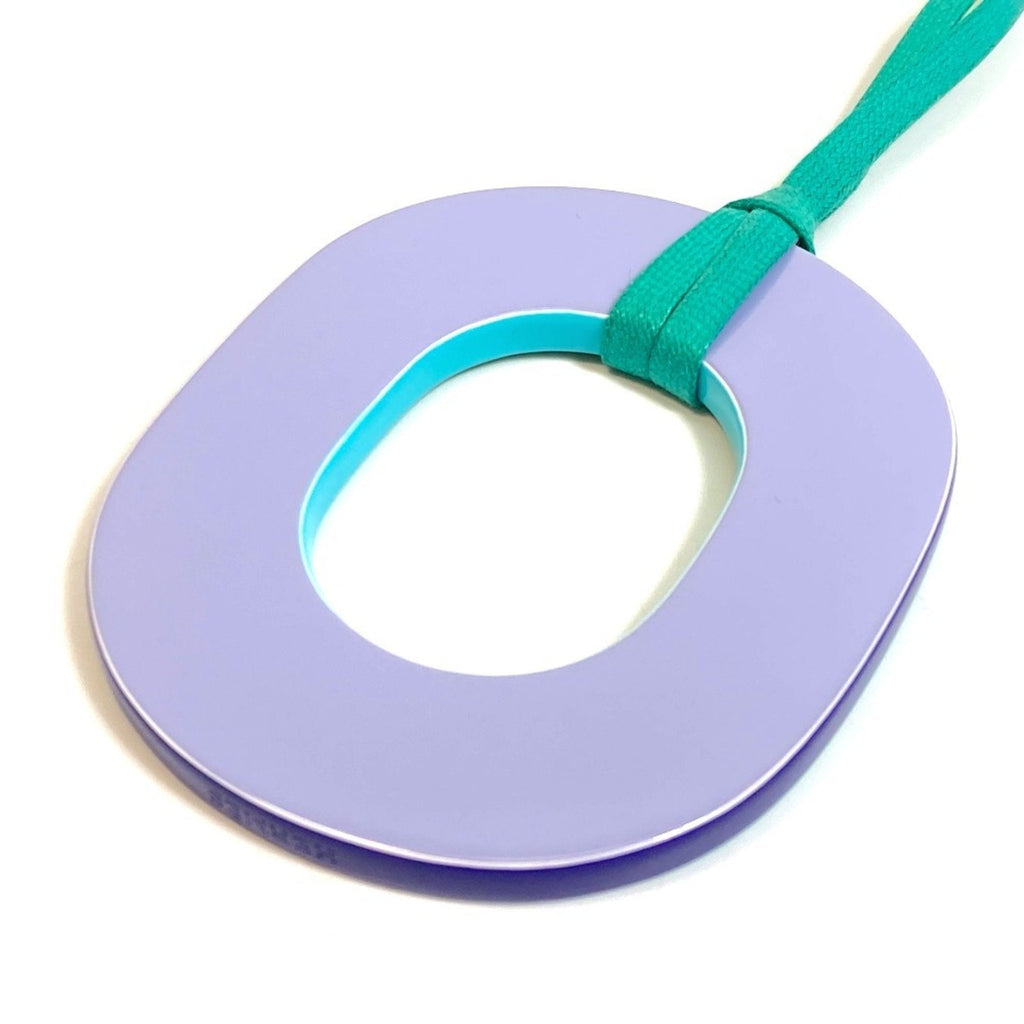 Pendant Necklace Lacquer Blue Green and Purple