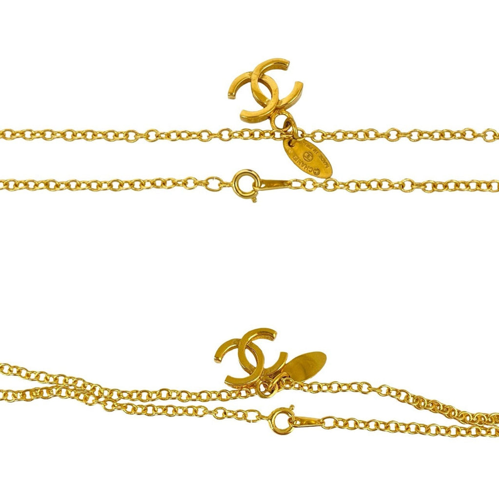 CC Logo Chain Pendant Necklace Metal