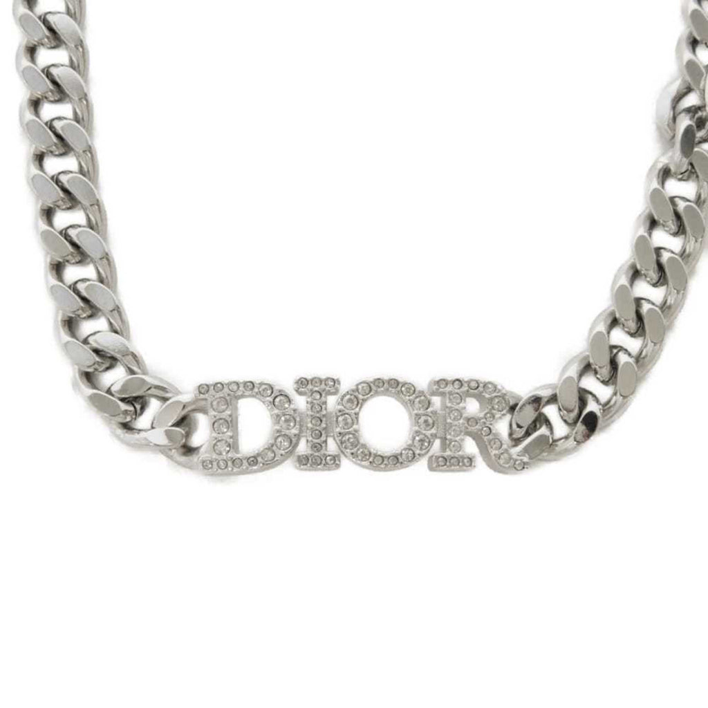 Pendant Necklace Metal Silver with Crystal and Rhinestone