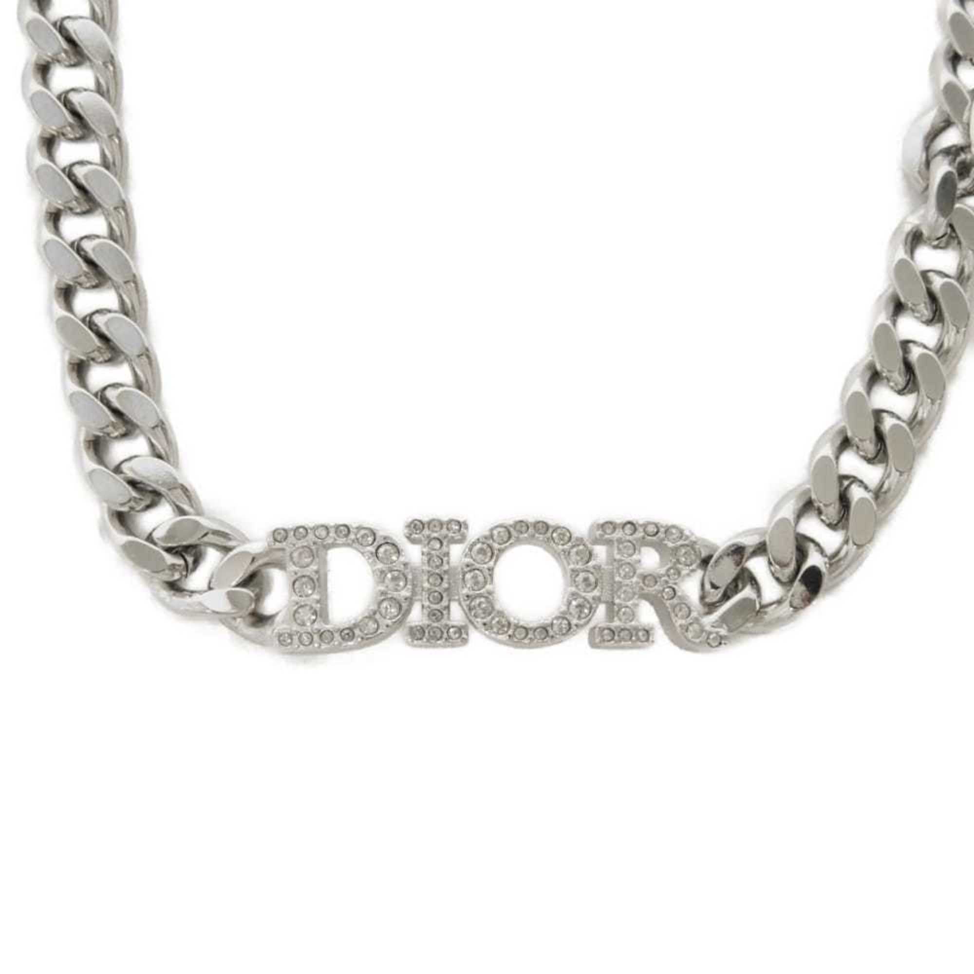 Pendant Necklace Metal Silver with Crystal and Rhinestone