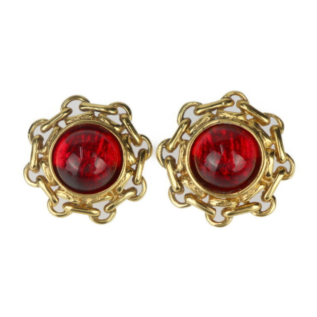 Vintage Clip-On Earrings Clip-On Gold-Tone Metal