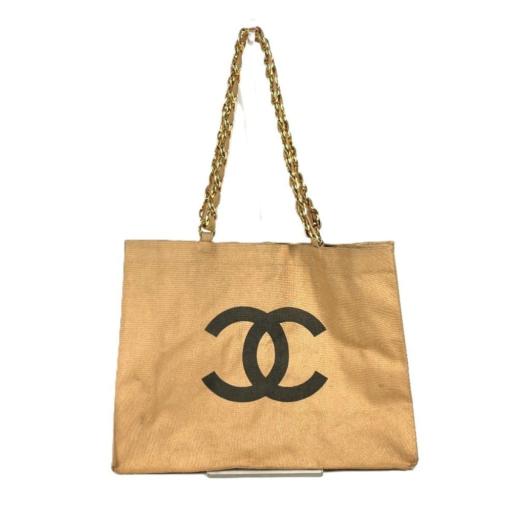 Vintage CC Chain Tote Canvas Large