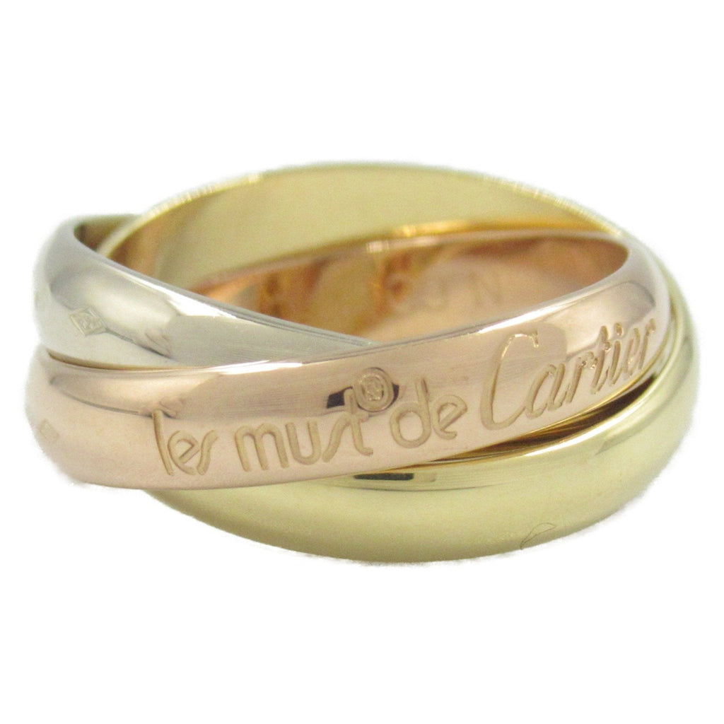 Vendome Louis Cartier Band Ring 18K Tricolor Gold