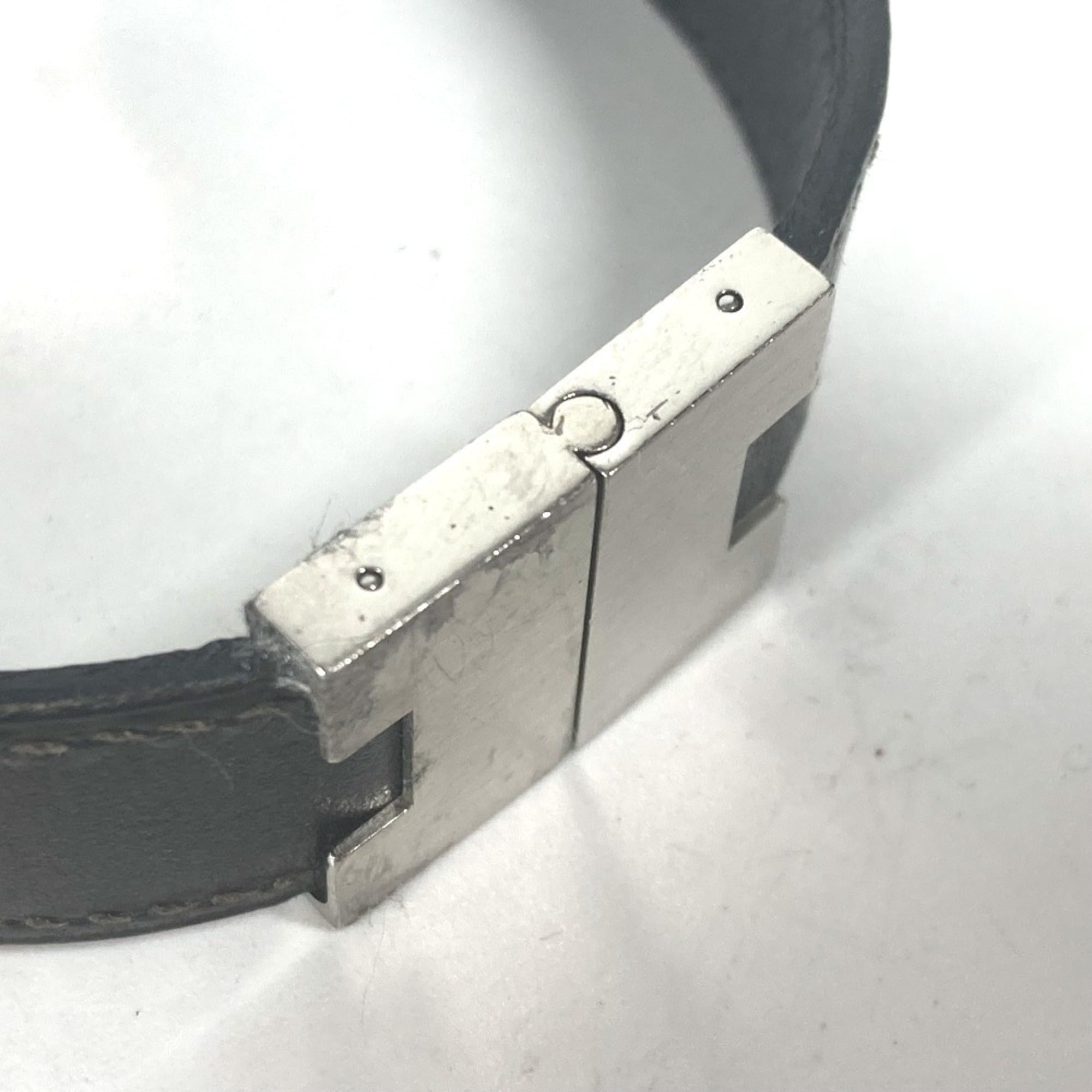 Lurie H Bracelet Leather and Silver Black