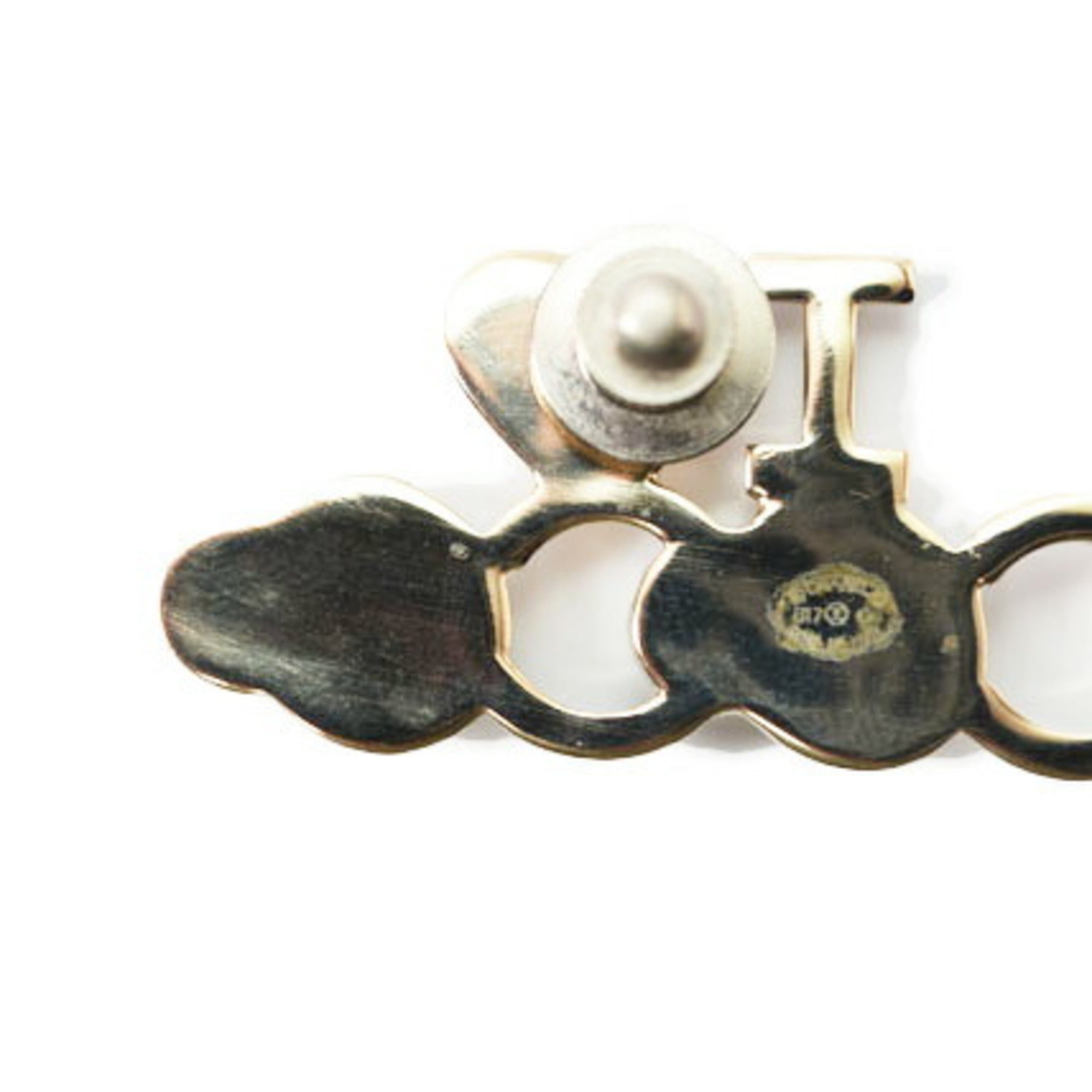 Brooch Brass Brown and Gold