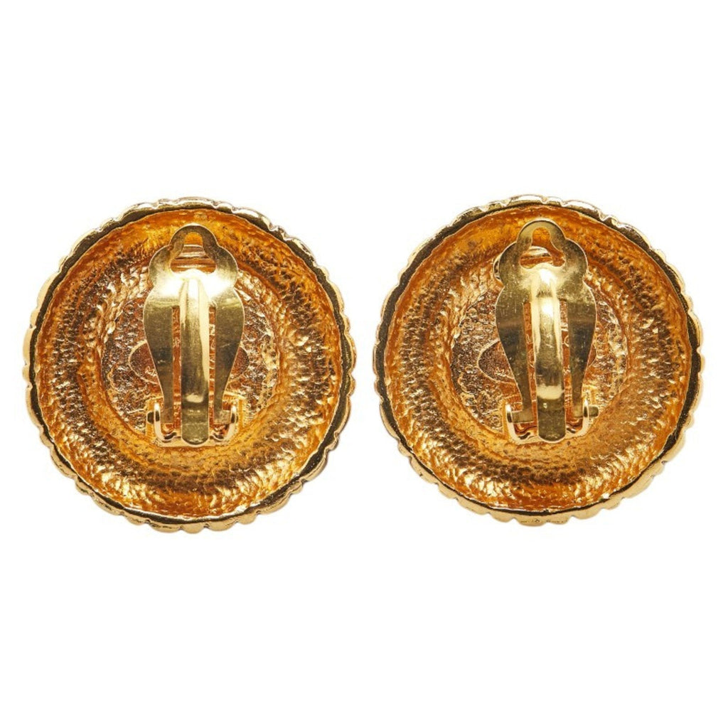 Vintage Earrings Pearl Gold-Tone Metal