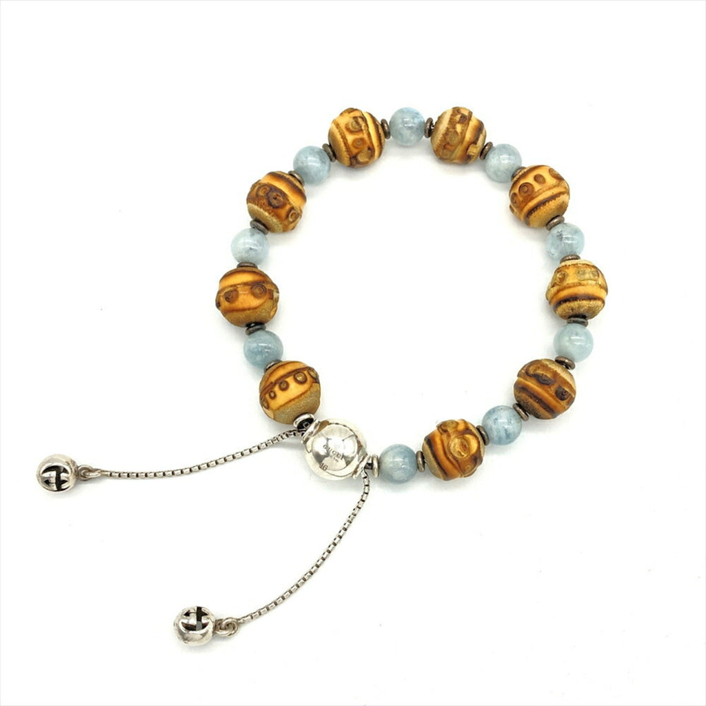 Bracelet Sterling Silver Blue Bamboo