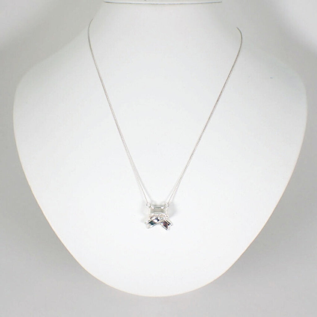 Ribbon Pendant Necklace Sterling Silver